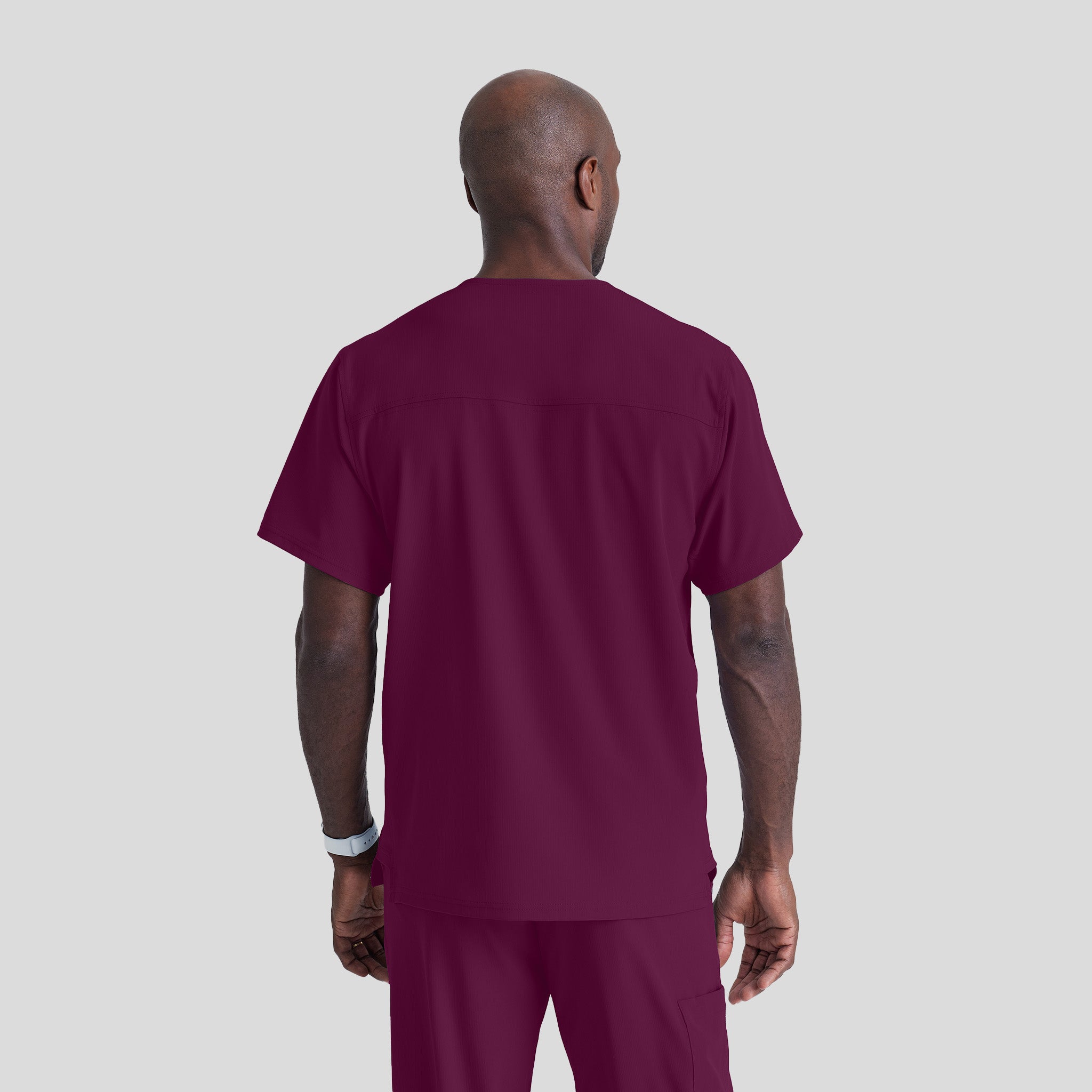 Men's Structure 1-Pocket V-Neck Scrub Top | Wine