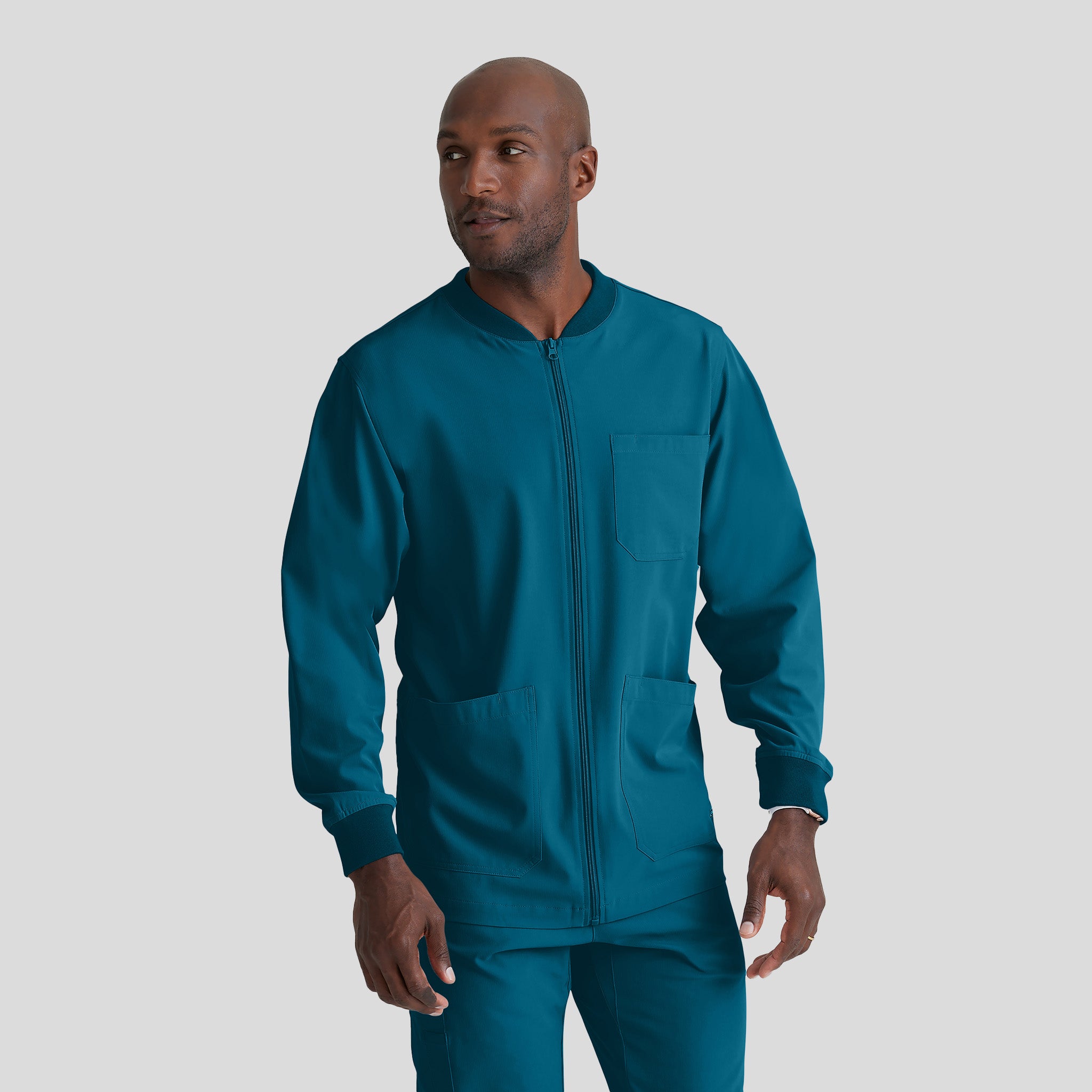 Men's Structure 3-Pocket Crewneck Warmup Scrub Jacket | Bahama
