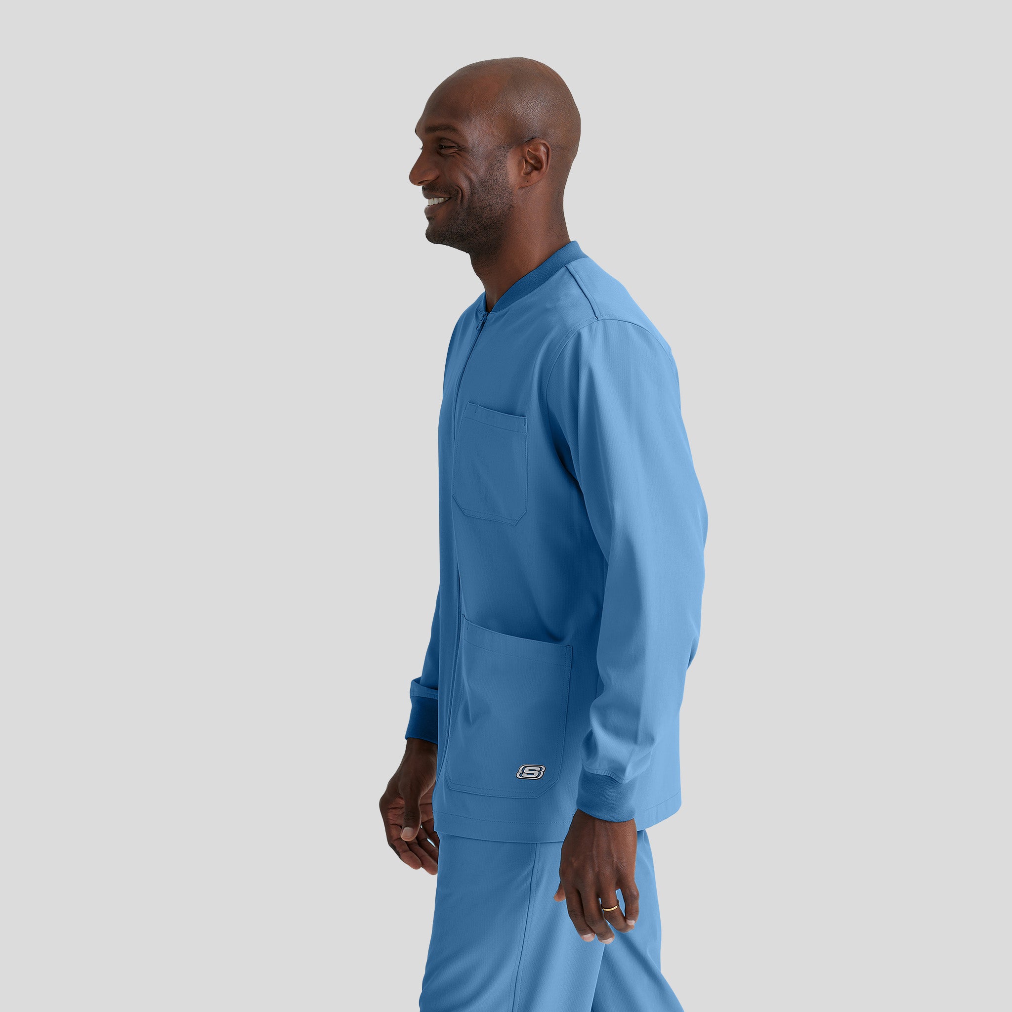 Men's Structure 3-Pocket Crewneck Warmup Scrub Jacket | Ciel