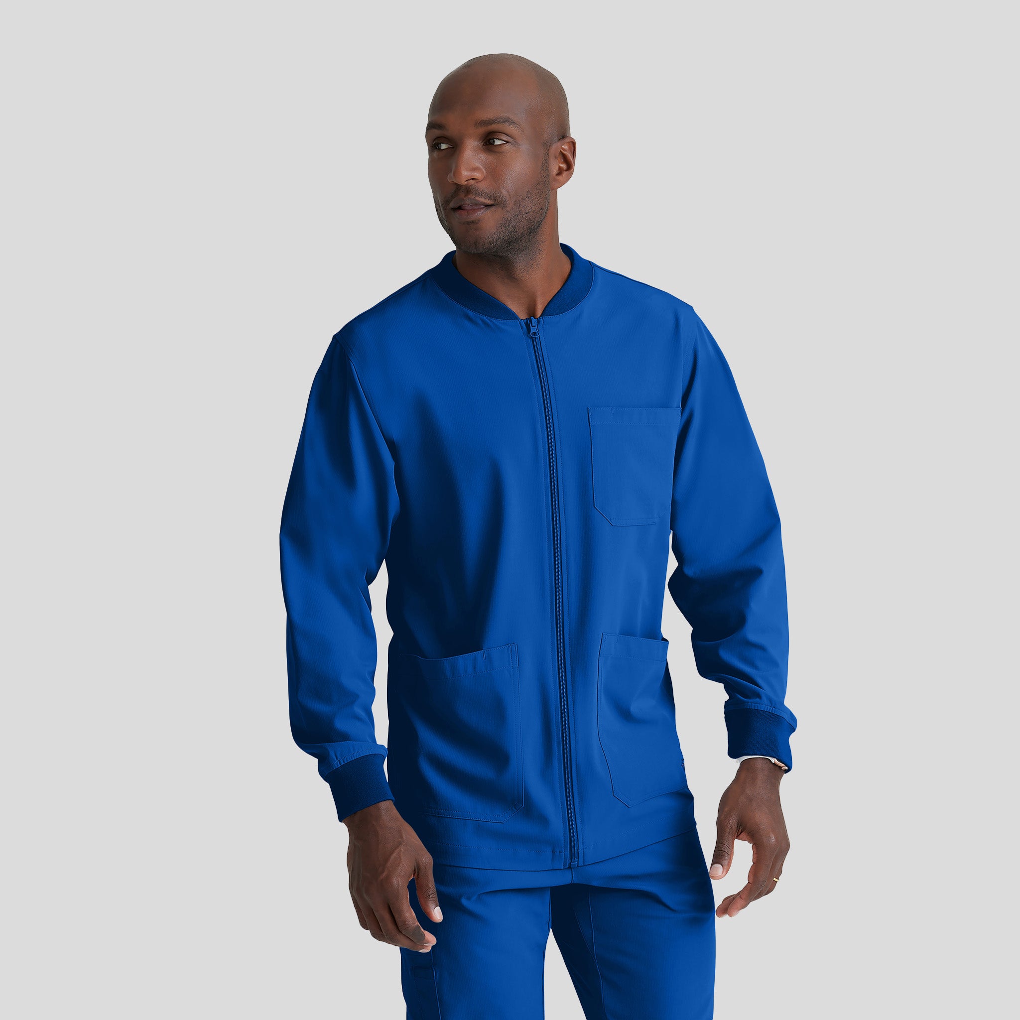 Men's Structure 3-Pocket Crewneck Warmup Scrub Jacket | Galaxy