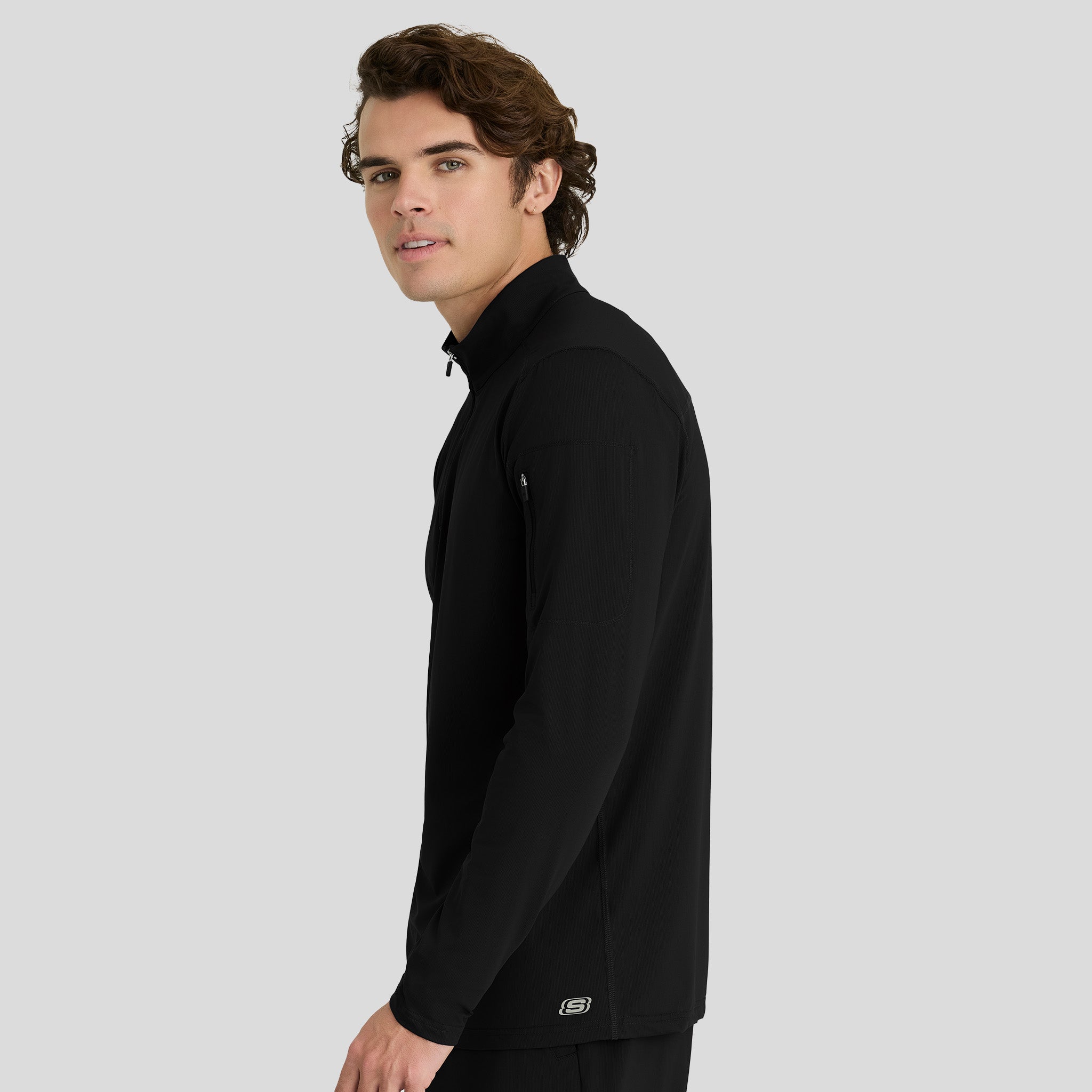 Men's Propel Mock Neck Long Sleeve Top | Black