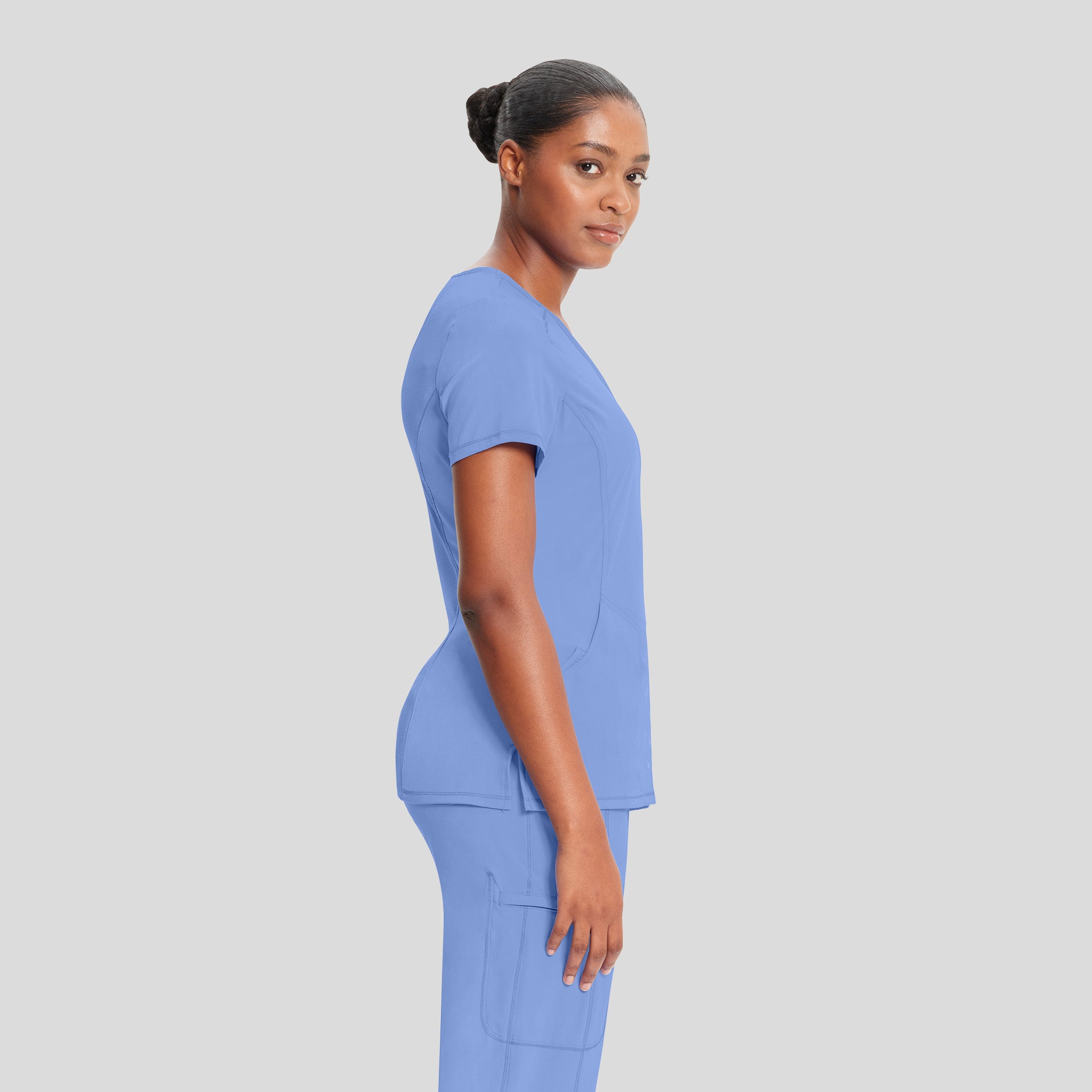 Infinity Mock Wrap Solid Scrub Top | Ciel