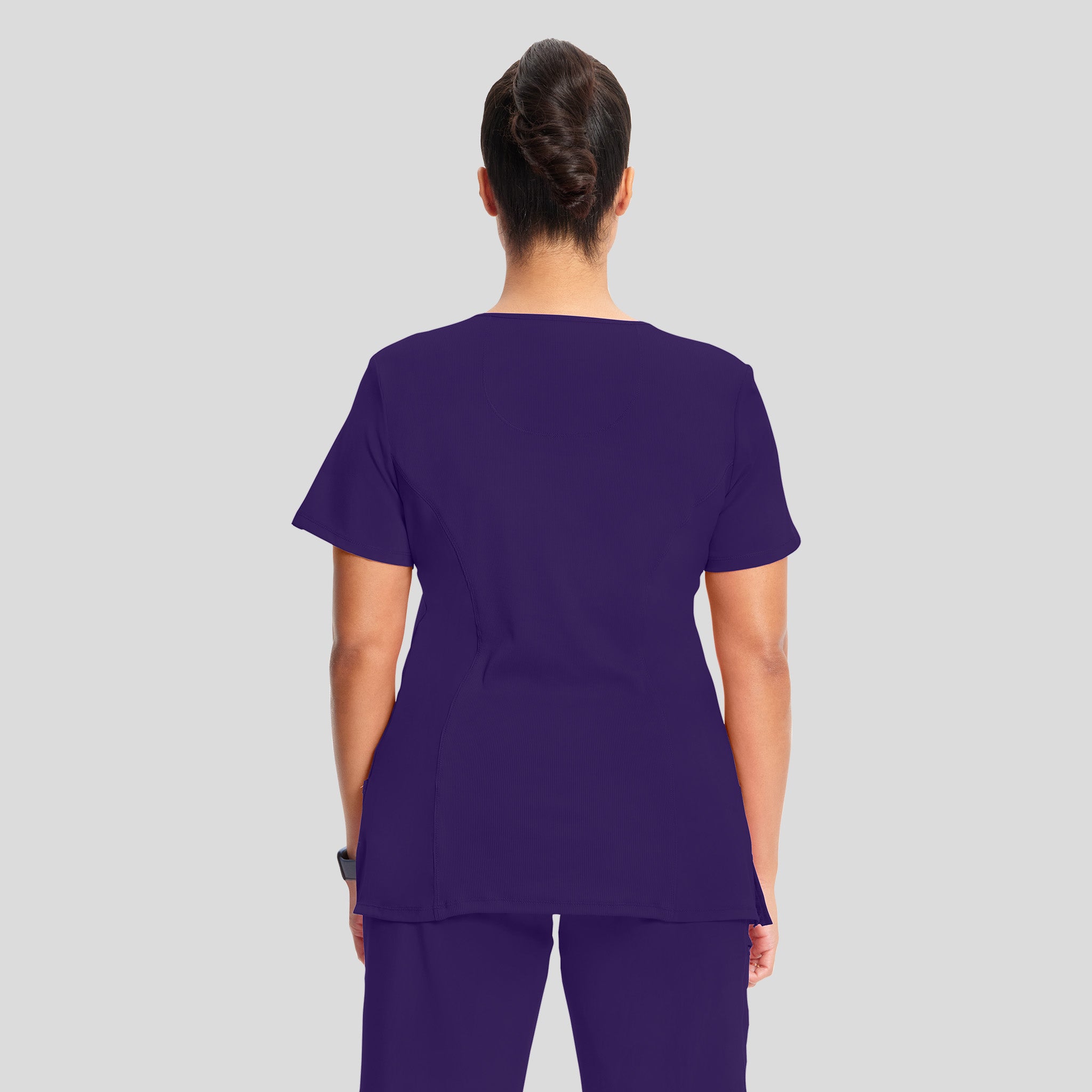 Infinity Mock Wrap Solid Scrub Top | Grape