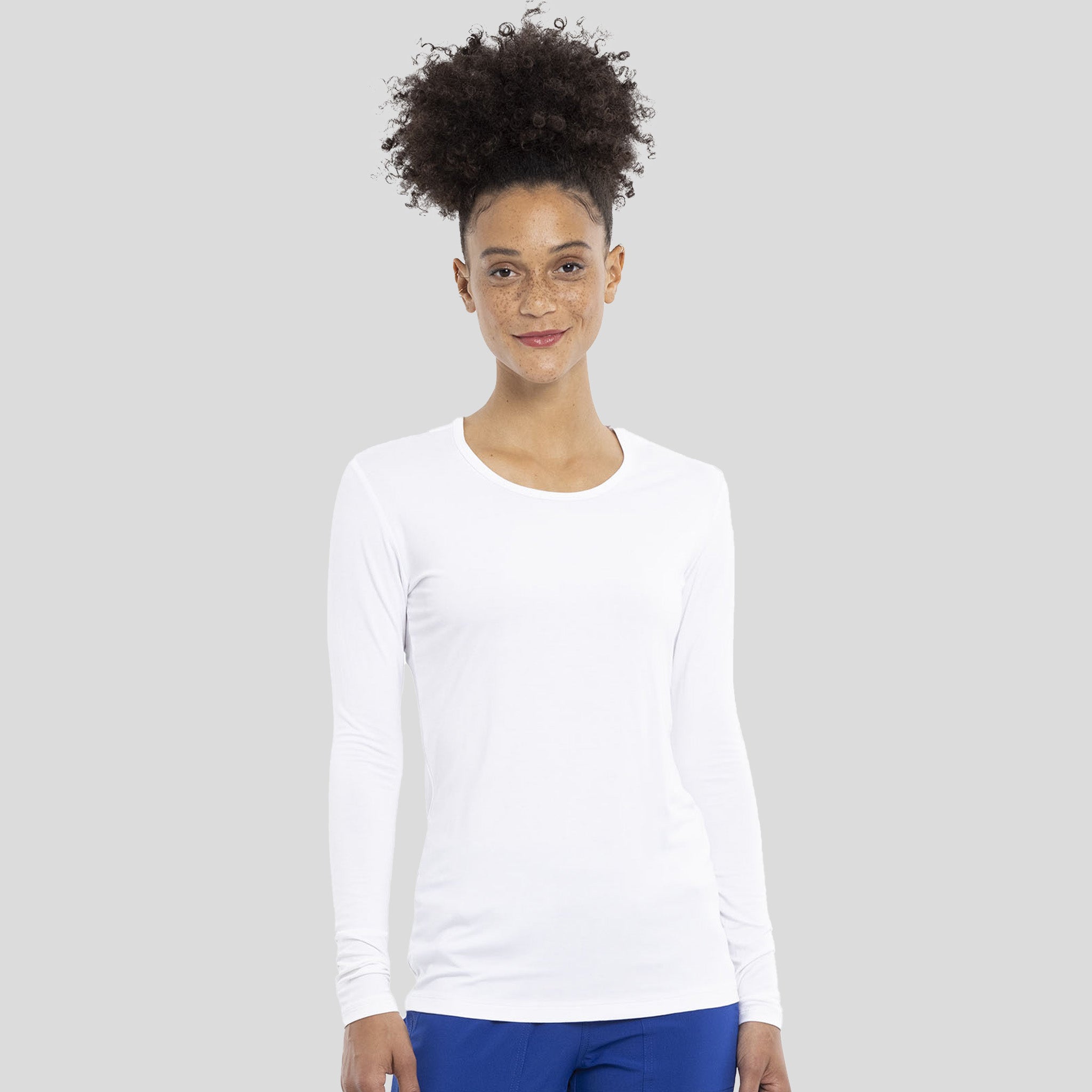 Long Sleeve Knit Underscrub | White