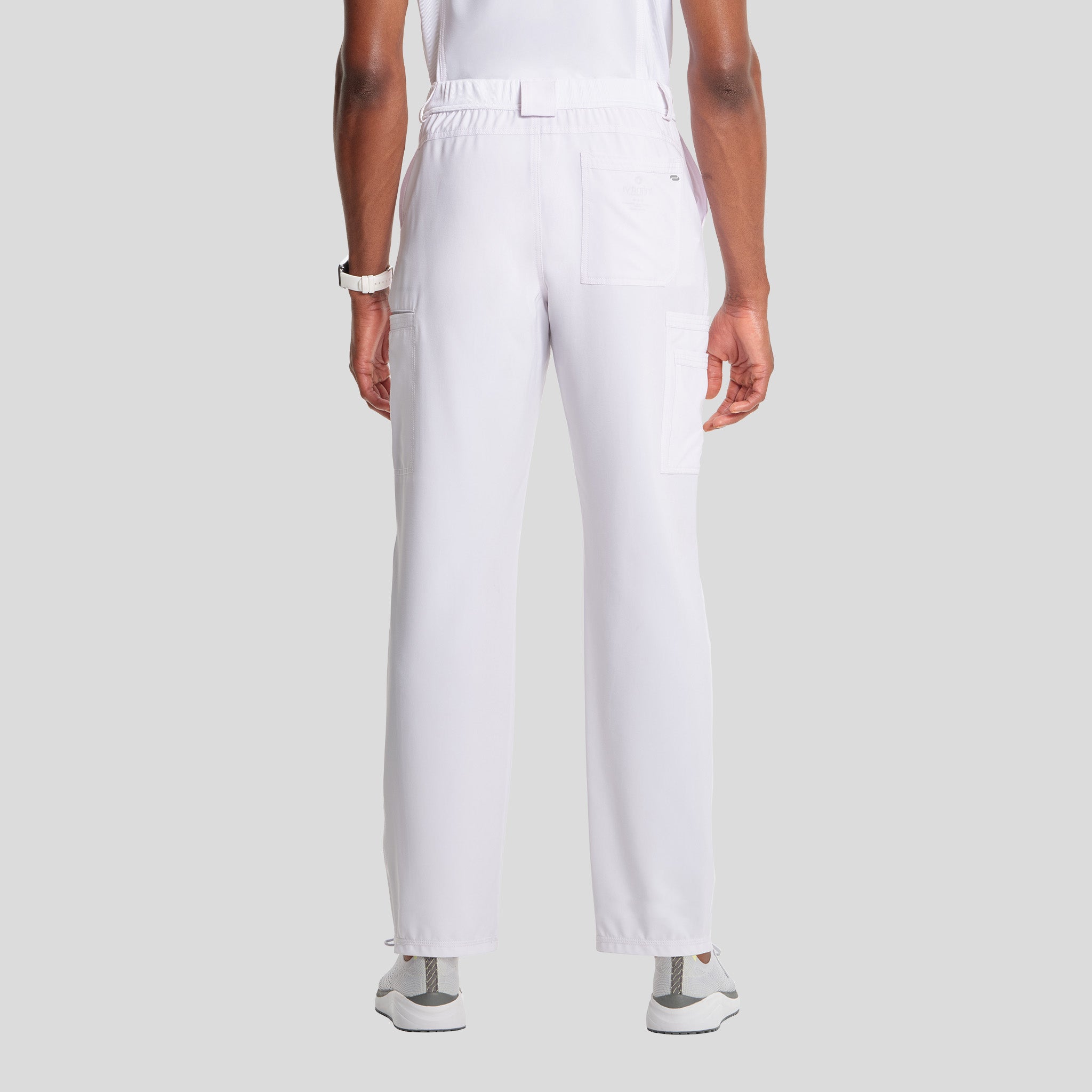 Men's Zip Fly Cargo Scrub Pant | White