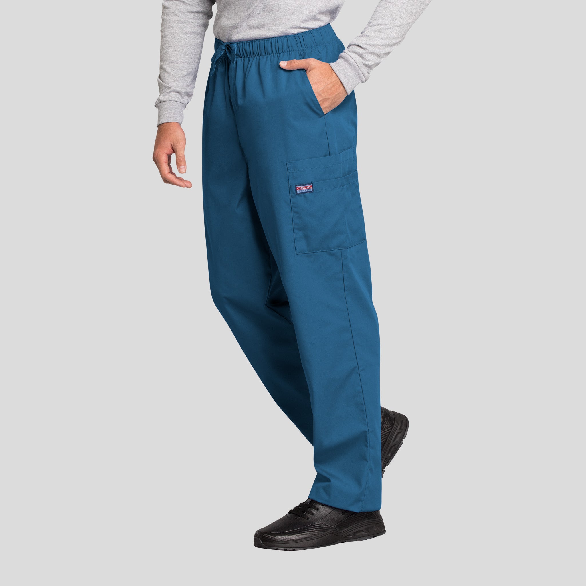 Men's Drawstring Cargo Scrub Pant | Caribbean