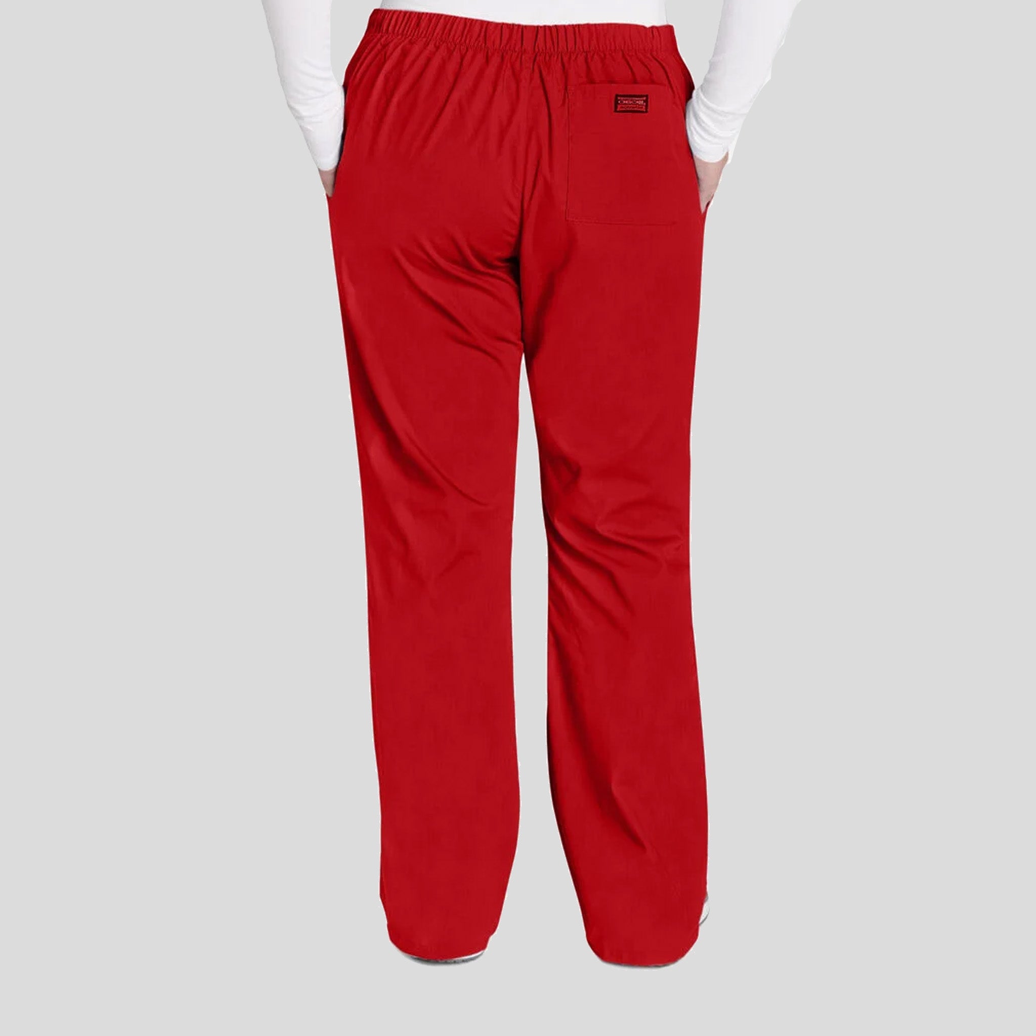 Natural Rise Flare Leg Drawstring Pant | Red