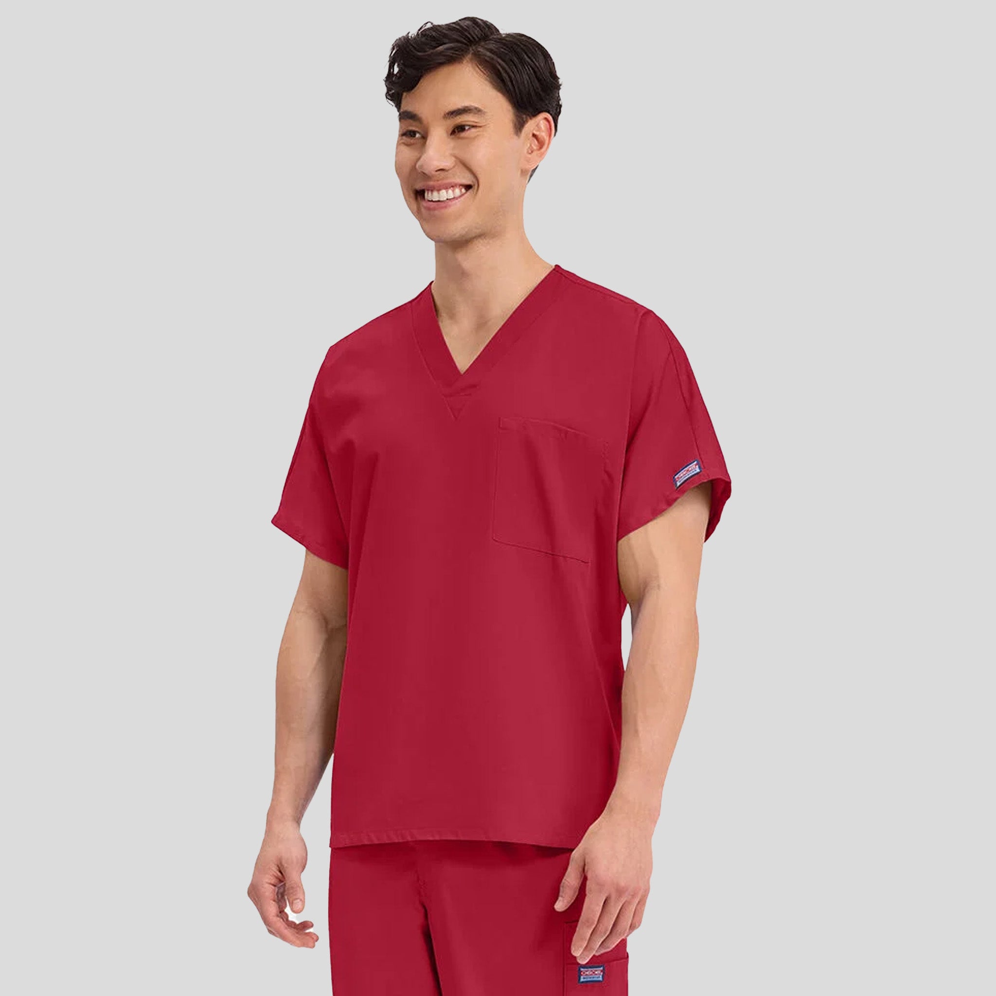 Unisex V-Neck 1 Pocket | Red