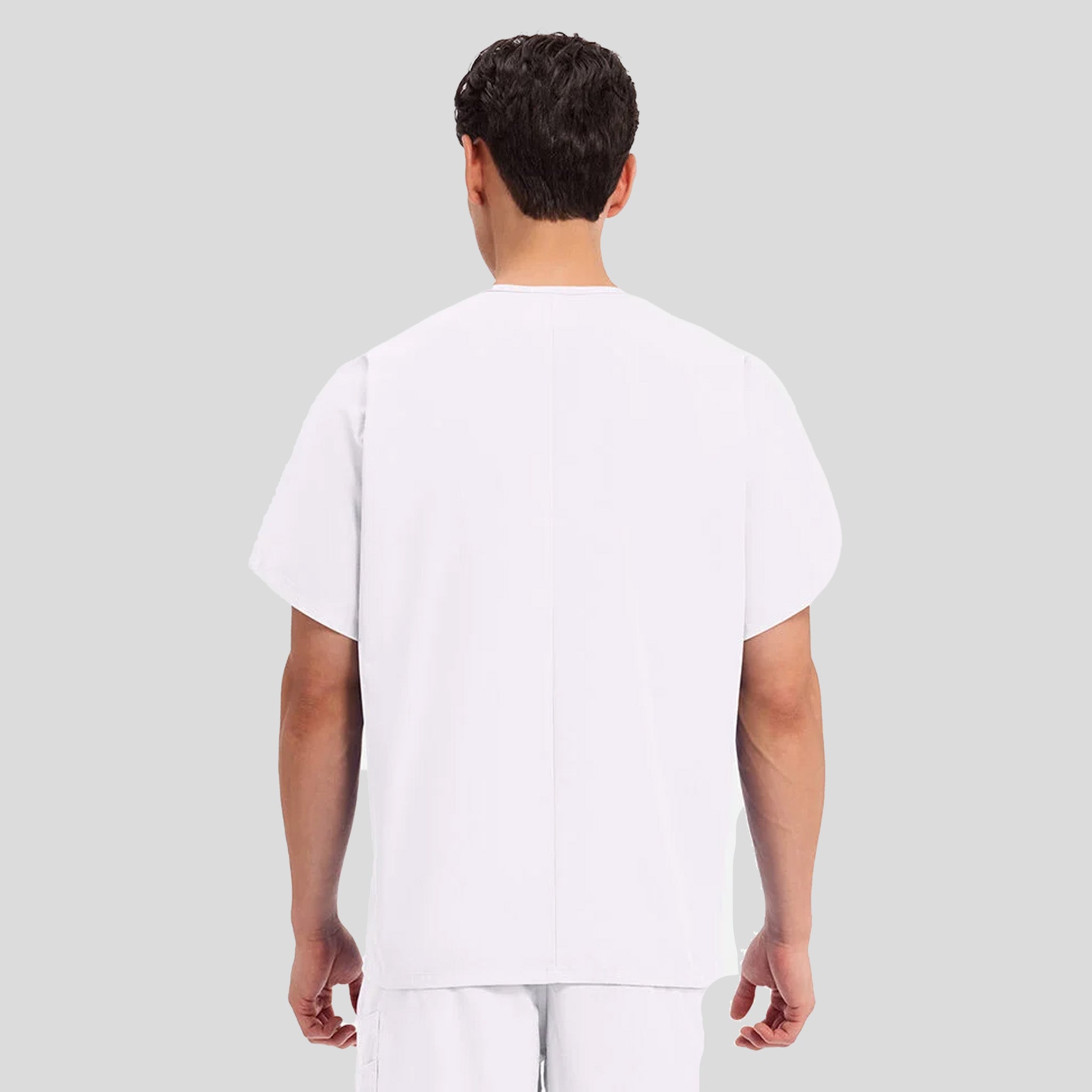 Unisex V-Neck 1 Pocket | White