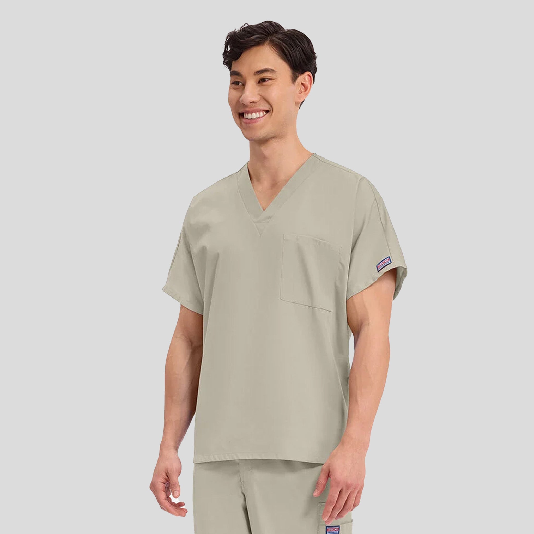 Unisex V-Neck 1 Pocket | Khaki