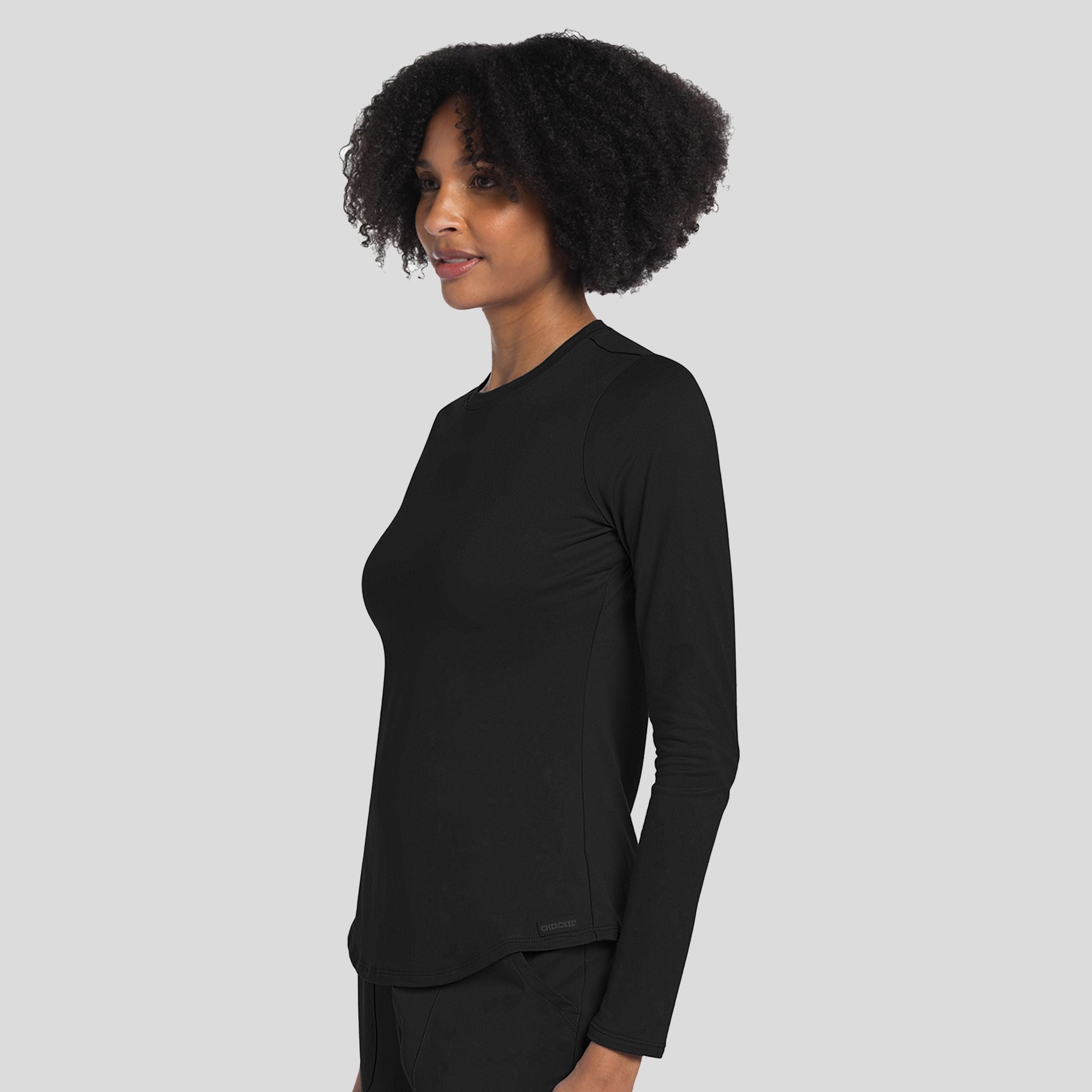 Long Sleeve Underscrub Knit Tee | Black