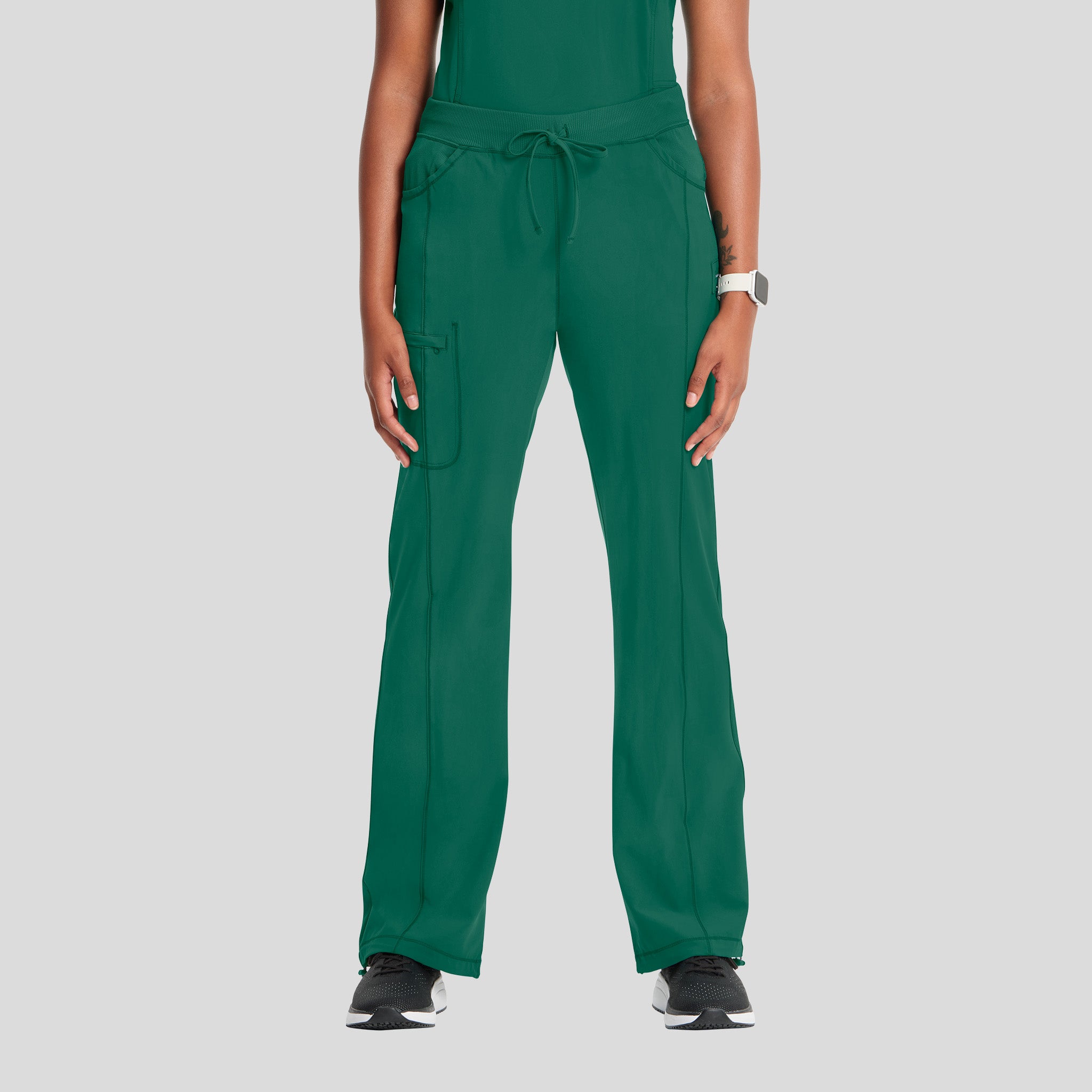 Rib Knit Drawstring Waist Scrub Pant | Hunter