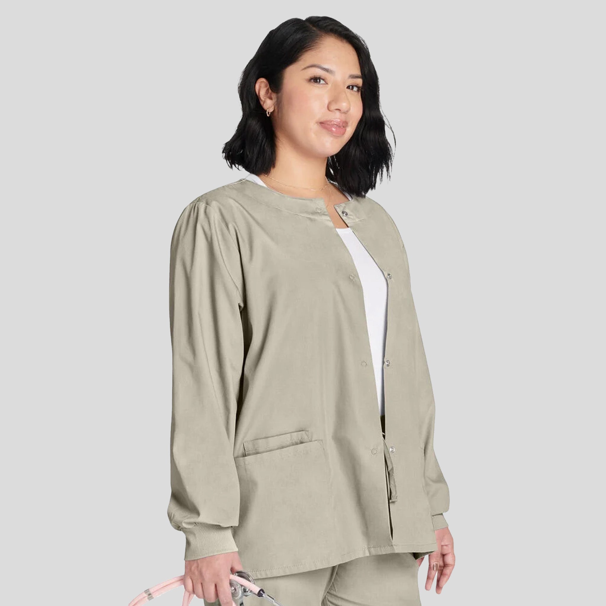 Women's Snap Front Jacket | Khaki
