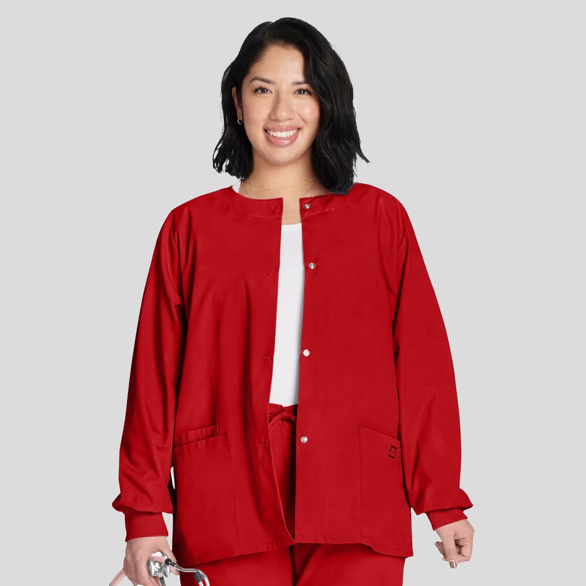 Women's Snap Front Jacket | Red