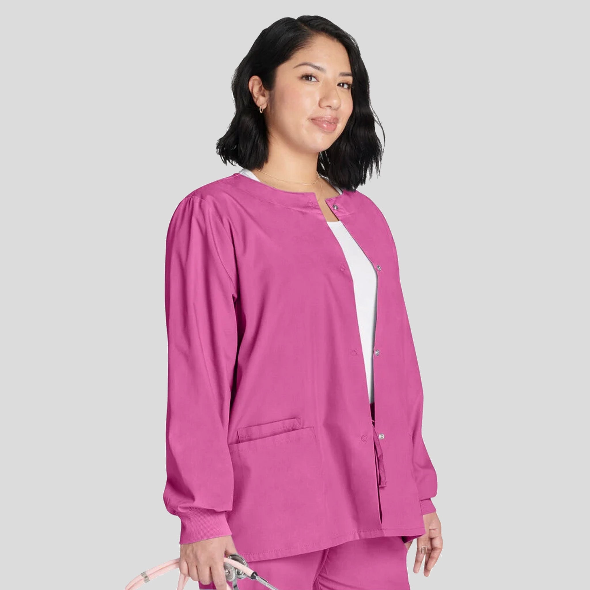Women's Snap Front Jacket | Shocking Pink