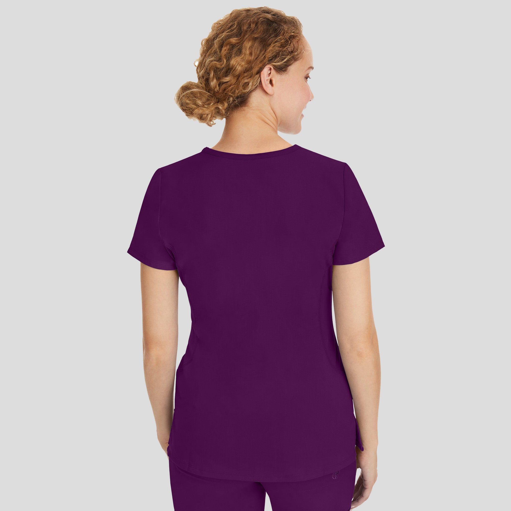 Juliet V-Neck Yoga Scrub Top | Eggplant