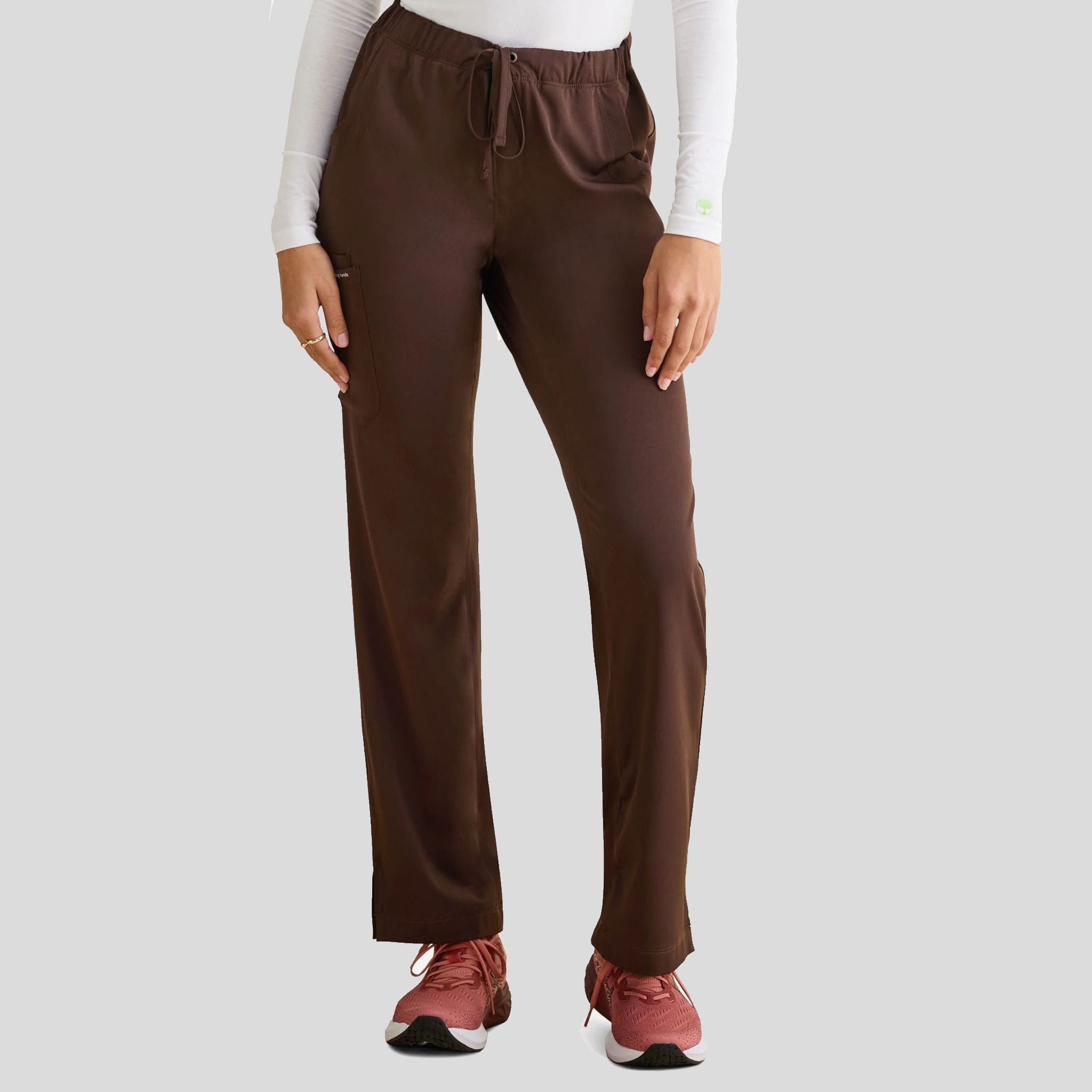 Women's Rebecca Drawstring Flare Scrub Pant | Dark Chocolate