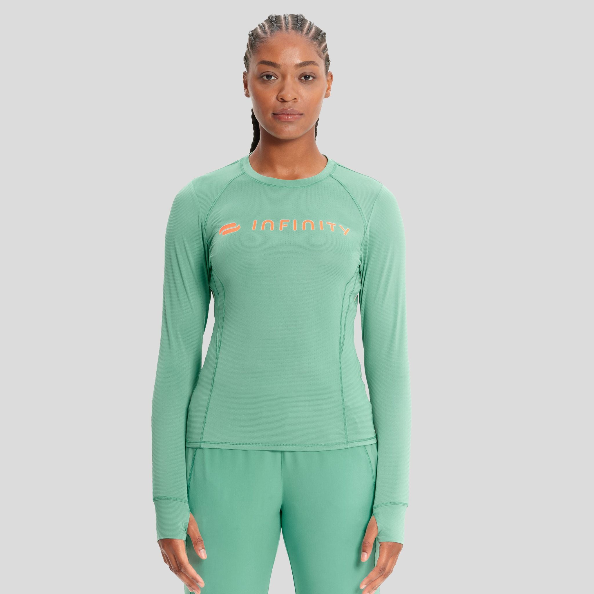 Long Sleeve Logo Performance Underscrub | Mint Cloud