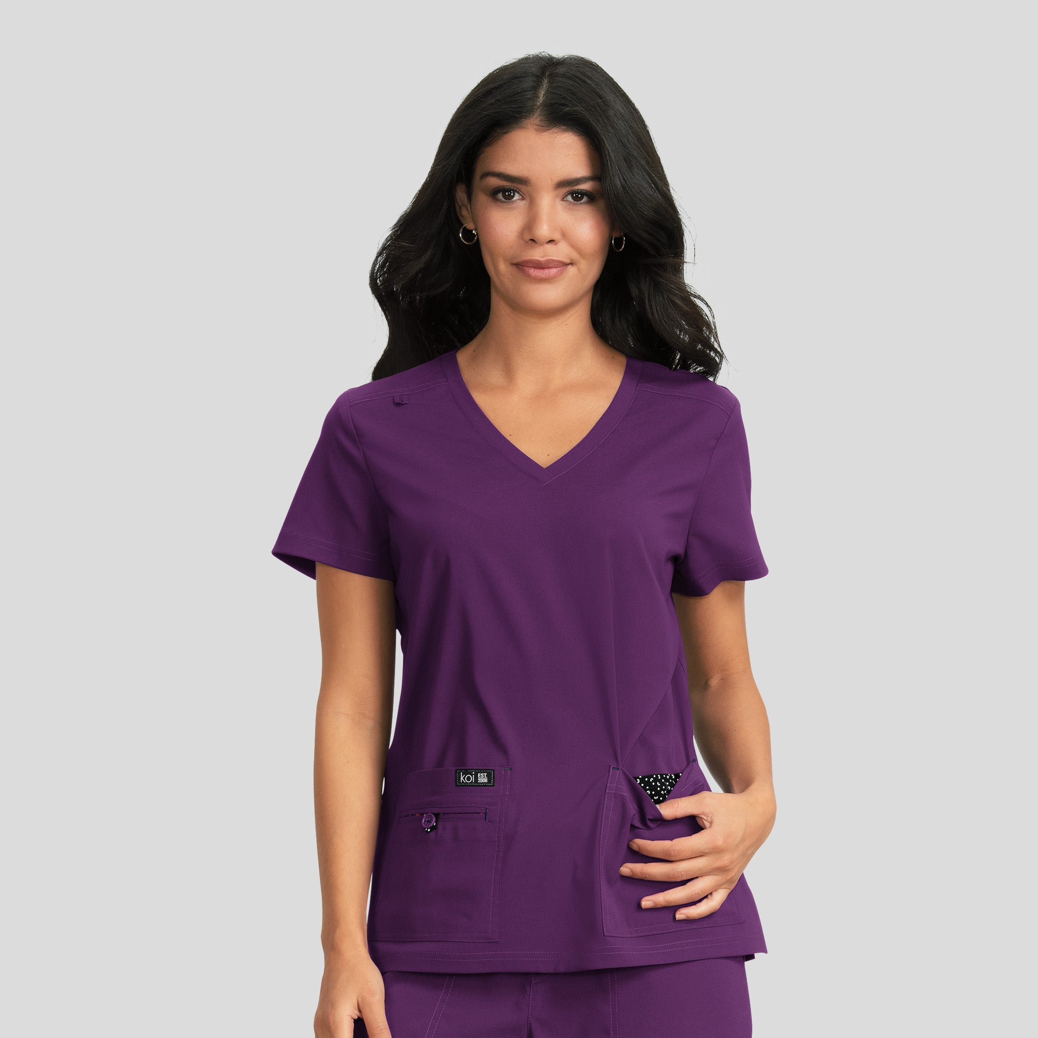 Becca Women's 4-Pocket Stretch Top | Eggplant