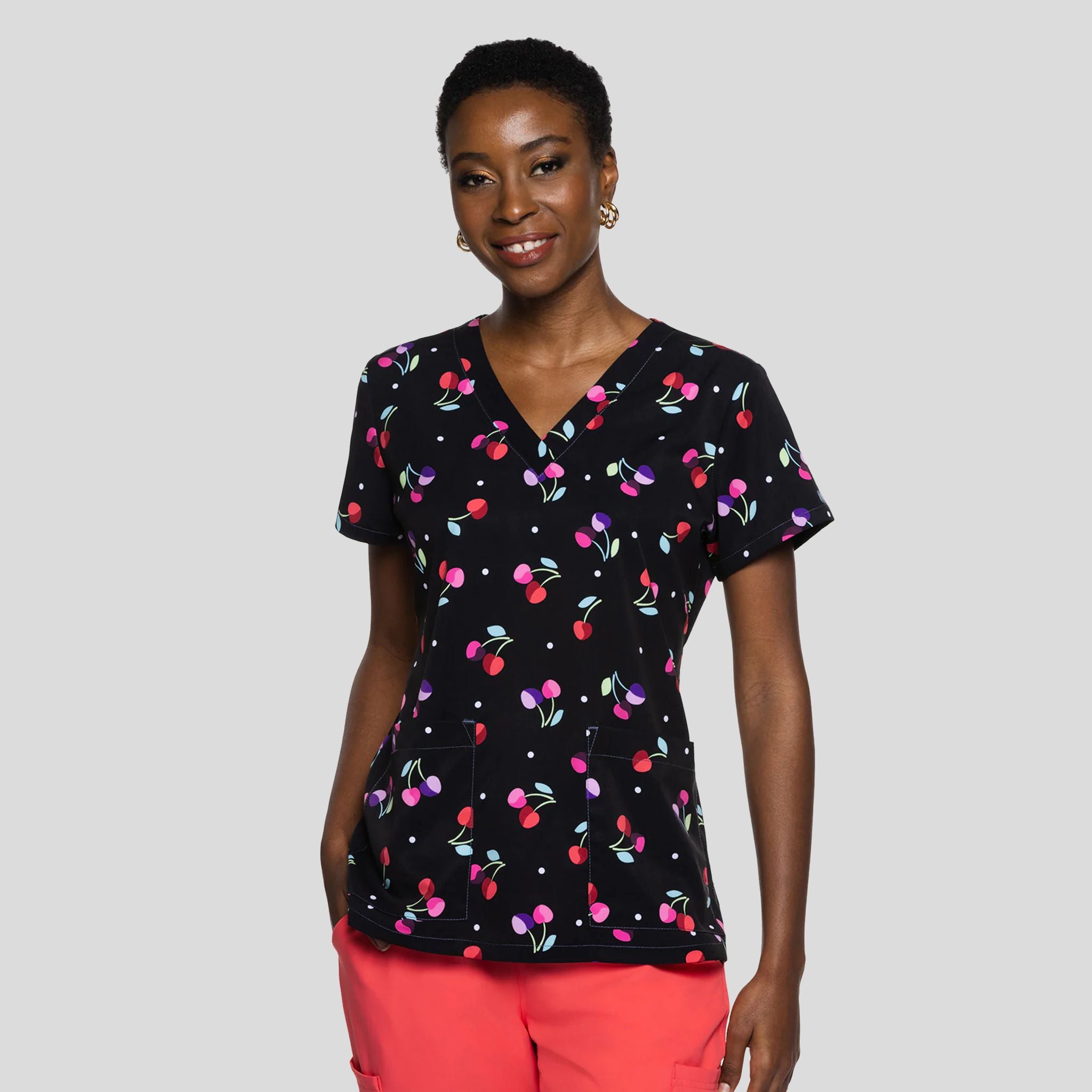 V-Neck Print Top | Cherry On