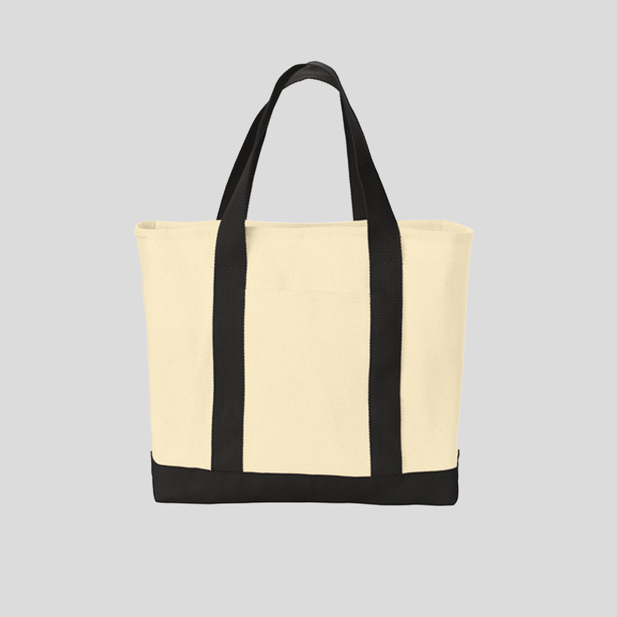 Ideal Twill Two-Tone Shopping Tote | Natural/Black