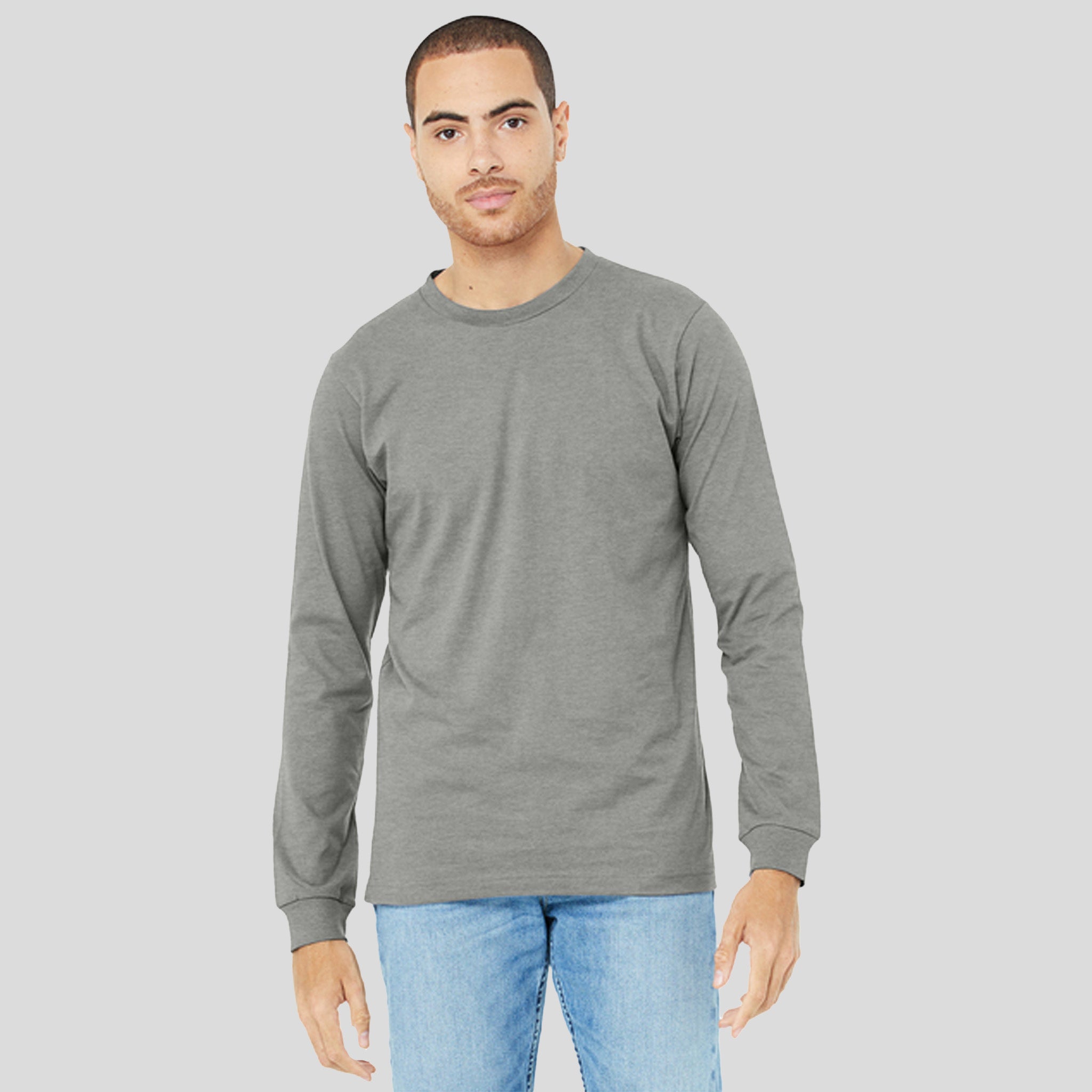 Unisex Heather CVC Long Sleeve Tee | Heather Stone
