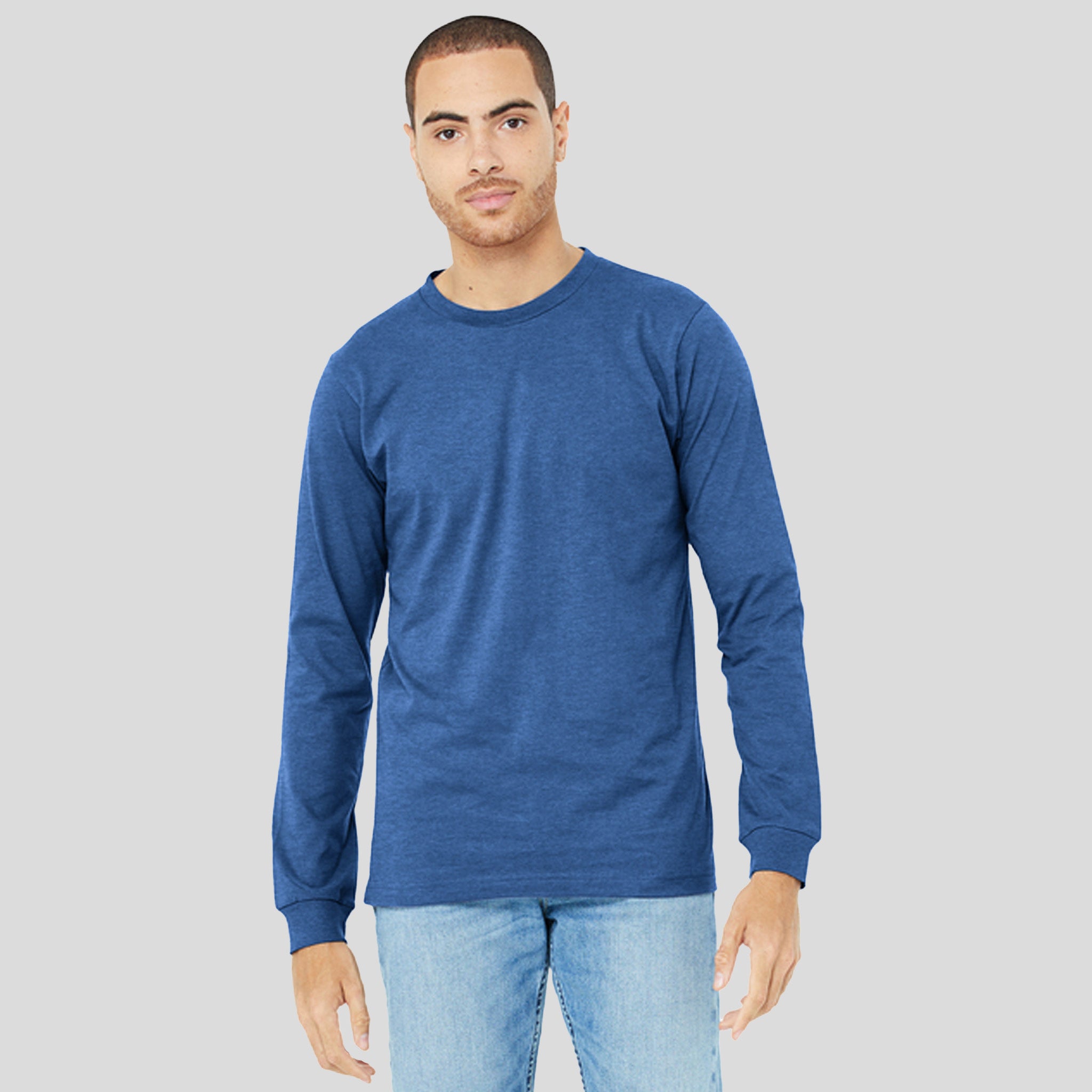 Unisex Heather CVC Long Sleeve Tee | Heather True Royal
