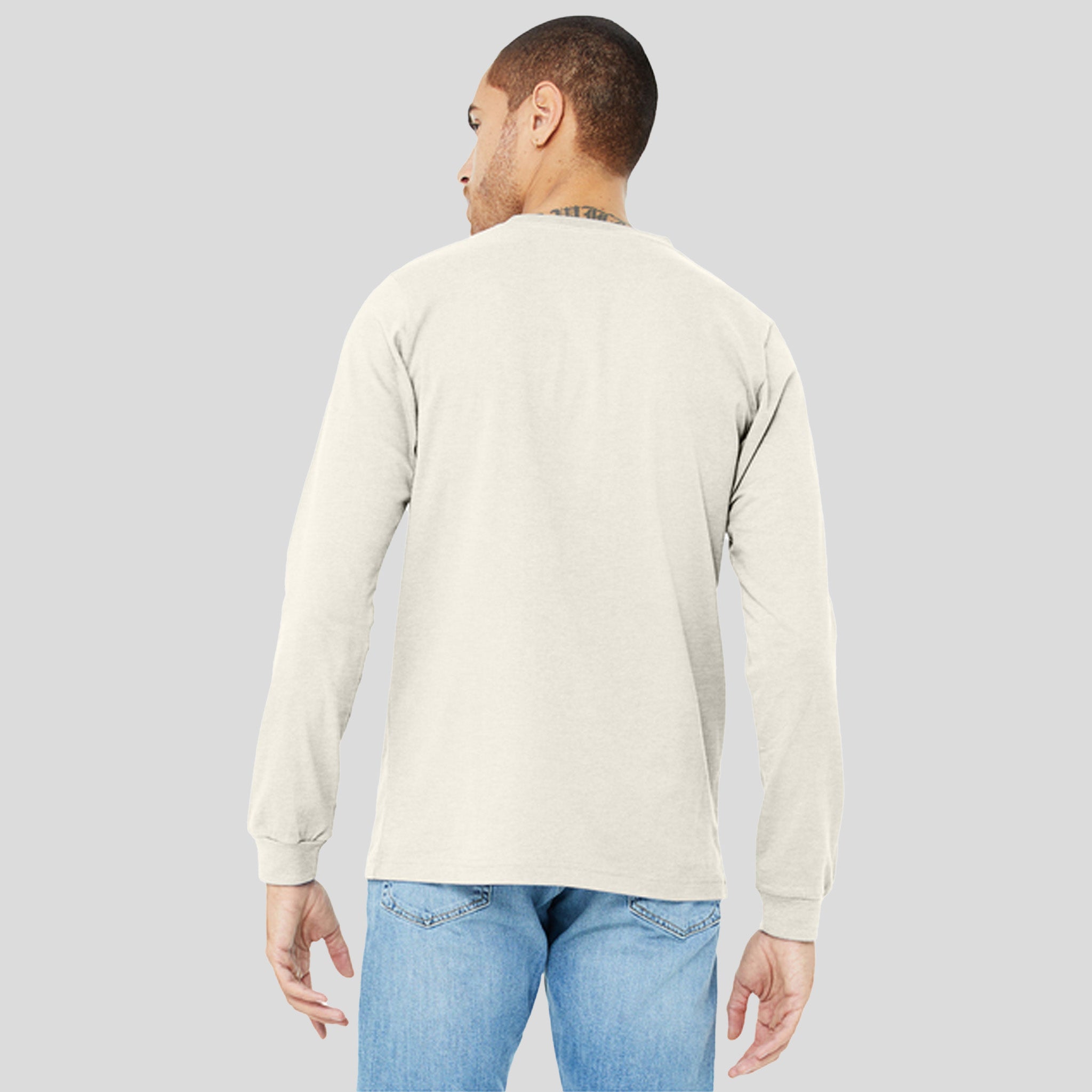 Unisex Heather CVC Long Sleeve Tee | Heather Natural