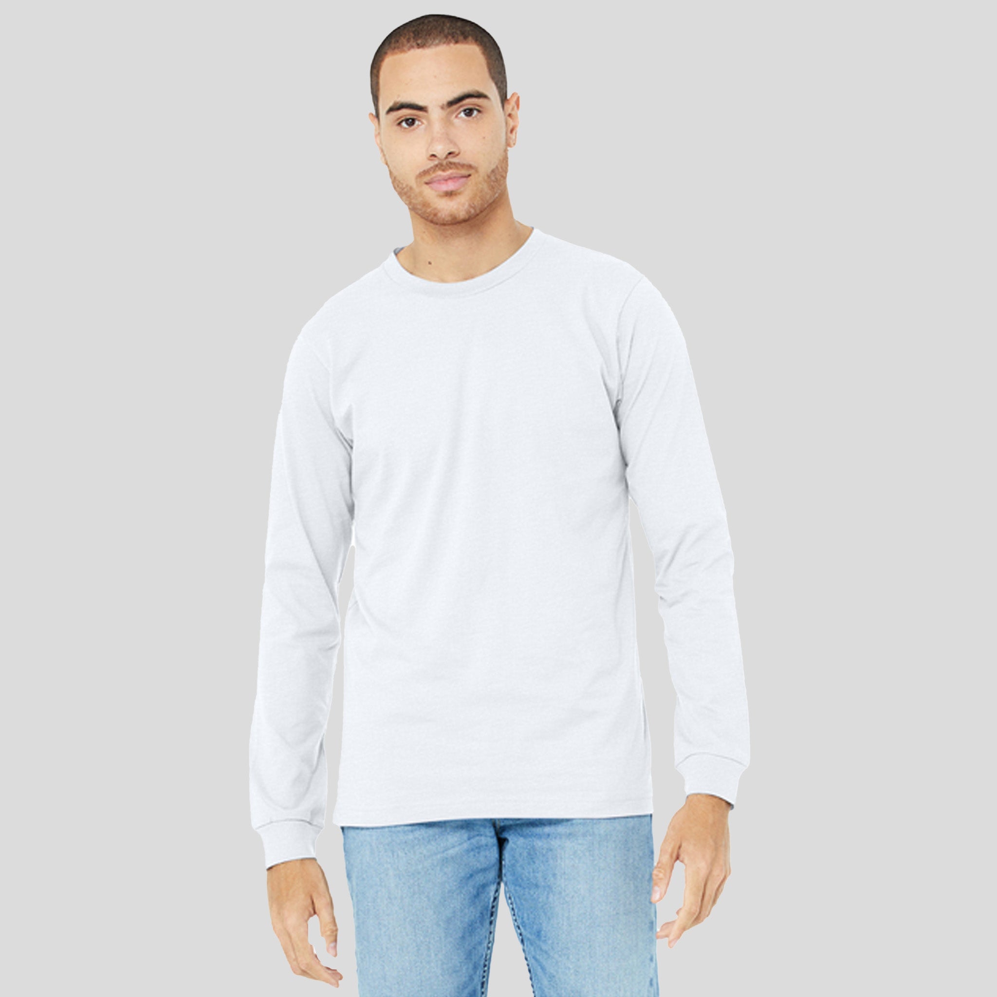 Unisex Heather CVC Long Sleeve Tee | Solid White Blend
