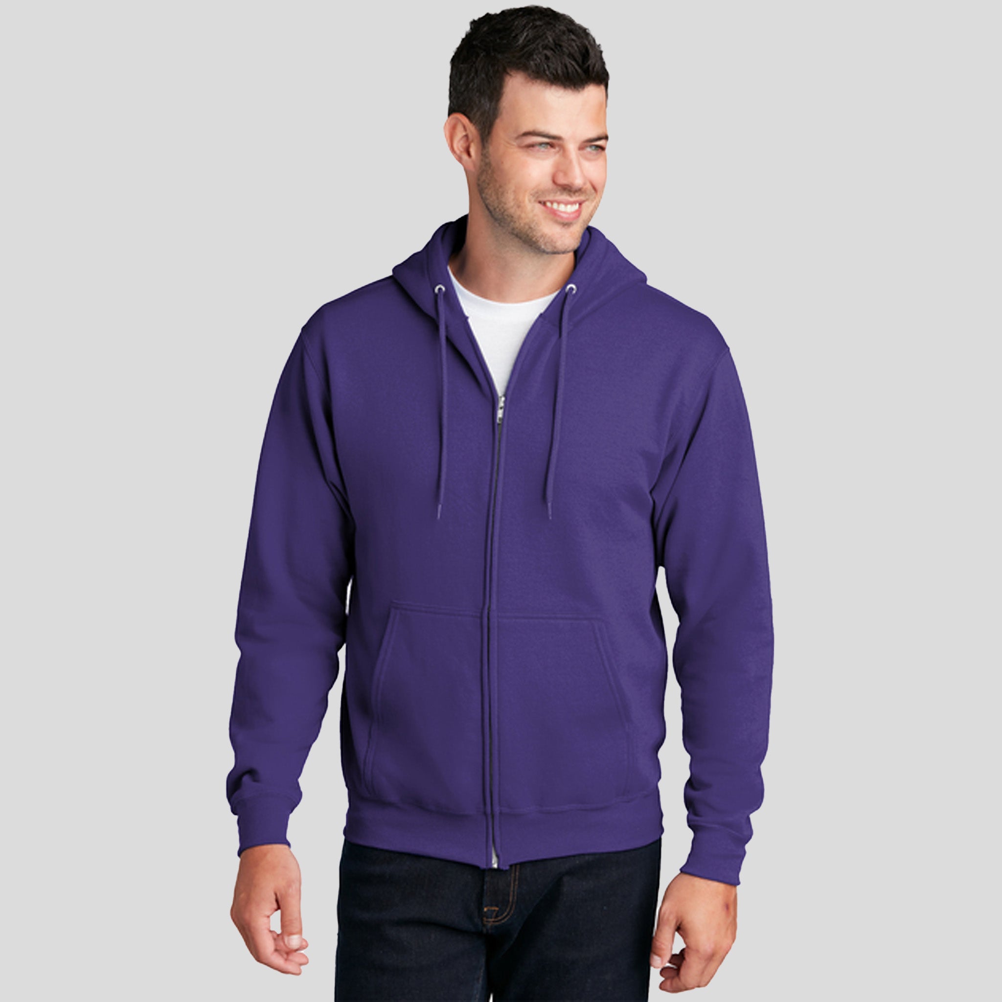 Core Fleece Full-Zip Hooded Sweatshirt | Purple