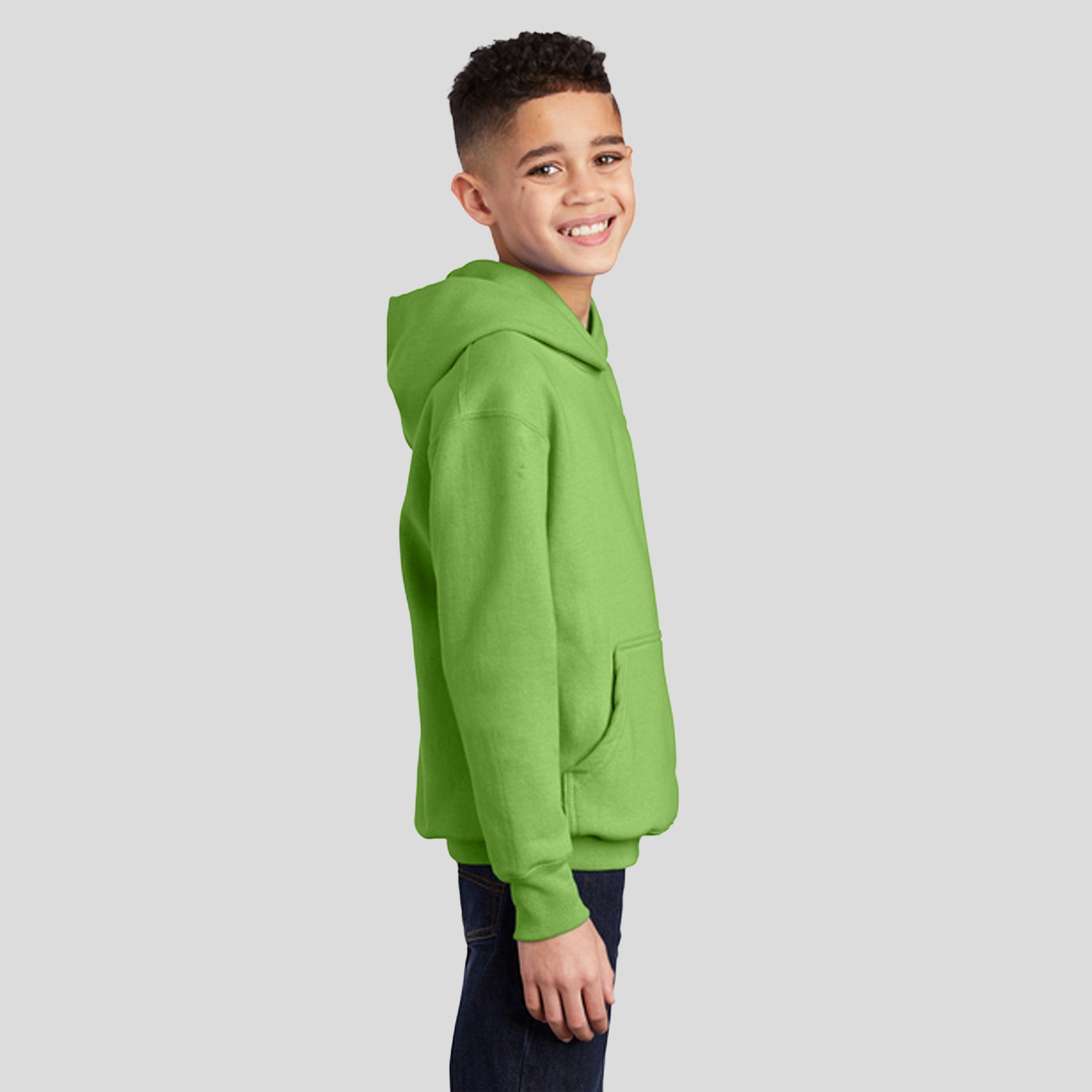Youth Core Fleece Pullover Hooded Sweatshirt | Lime