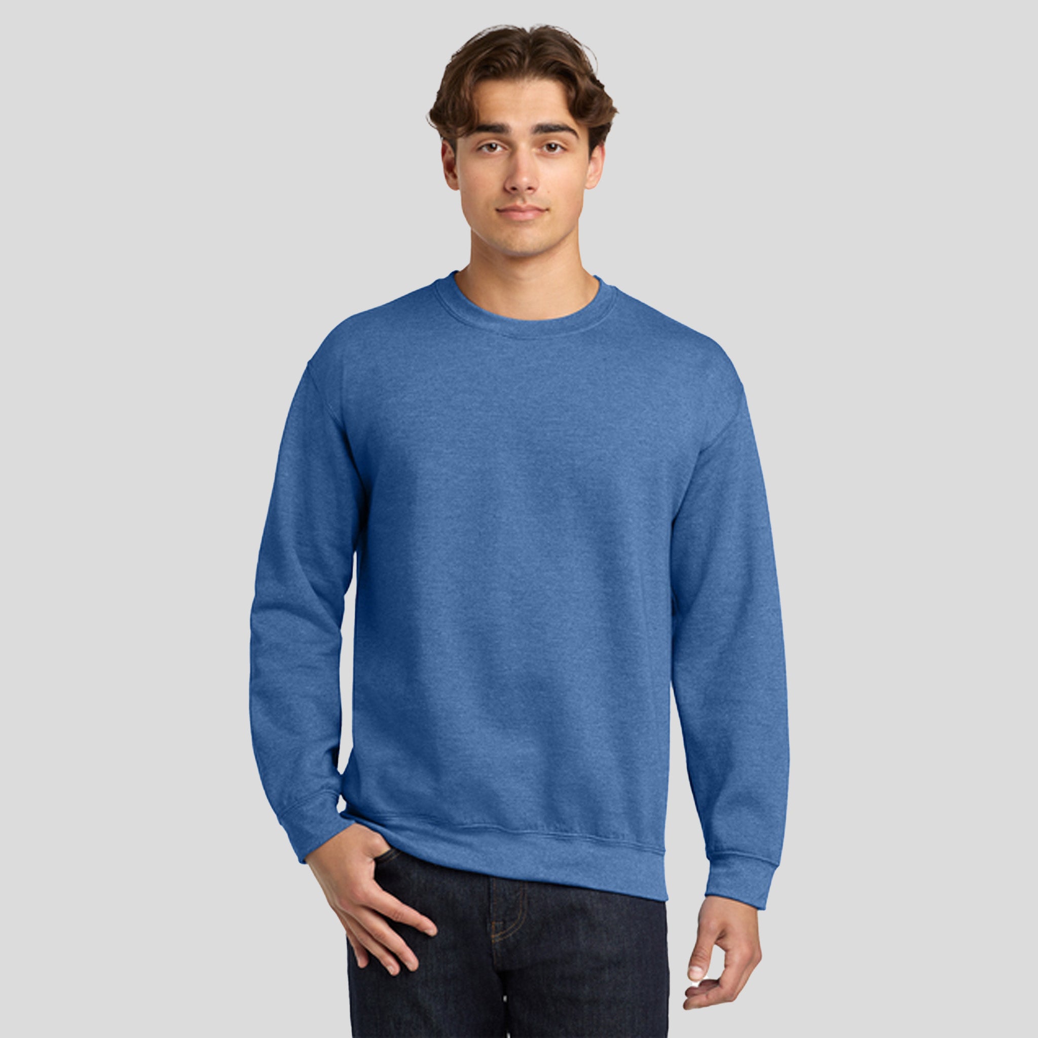 Heavy Blendβ’ Crewneck Sweatshirt | Heather Deep Royal
