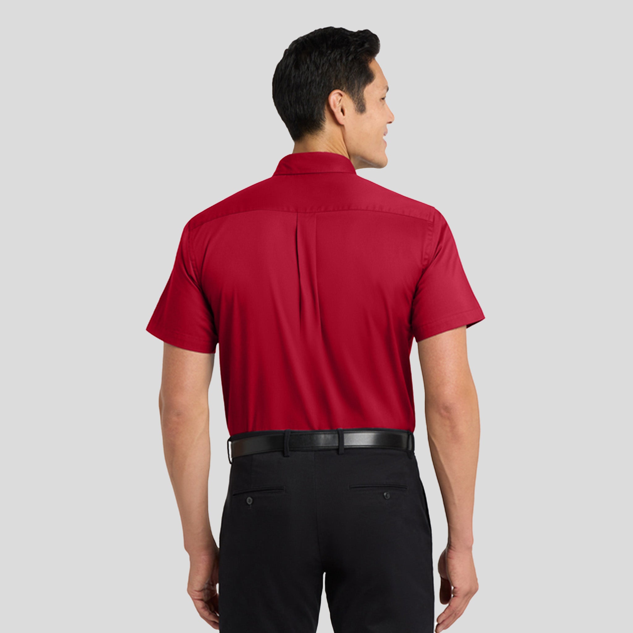 Short Sleeve Easy Care Shirt | Red/Light Stone