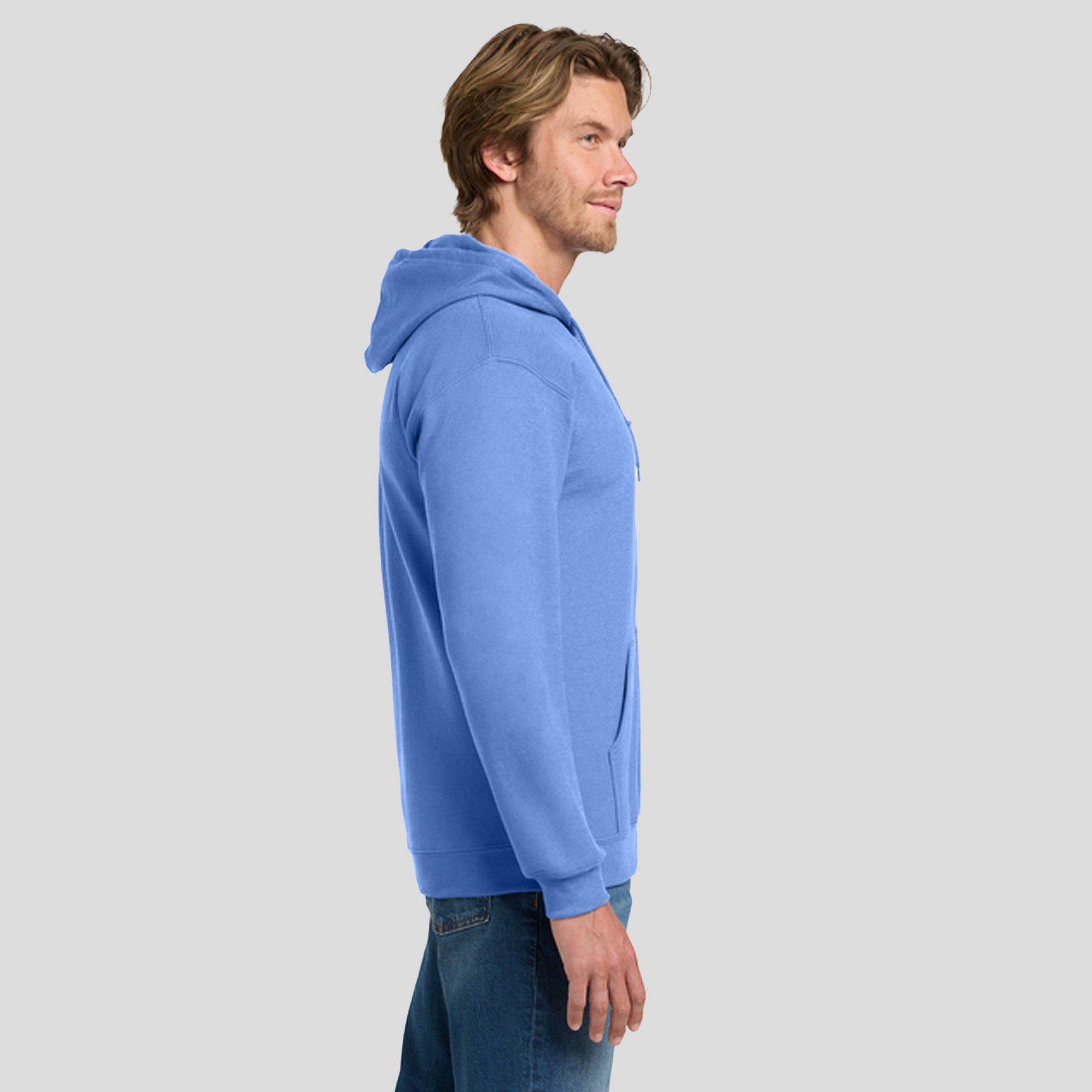 Heavy Blendβ’ Full-Zip Hooded Sweatshirt | Carolina Blue