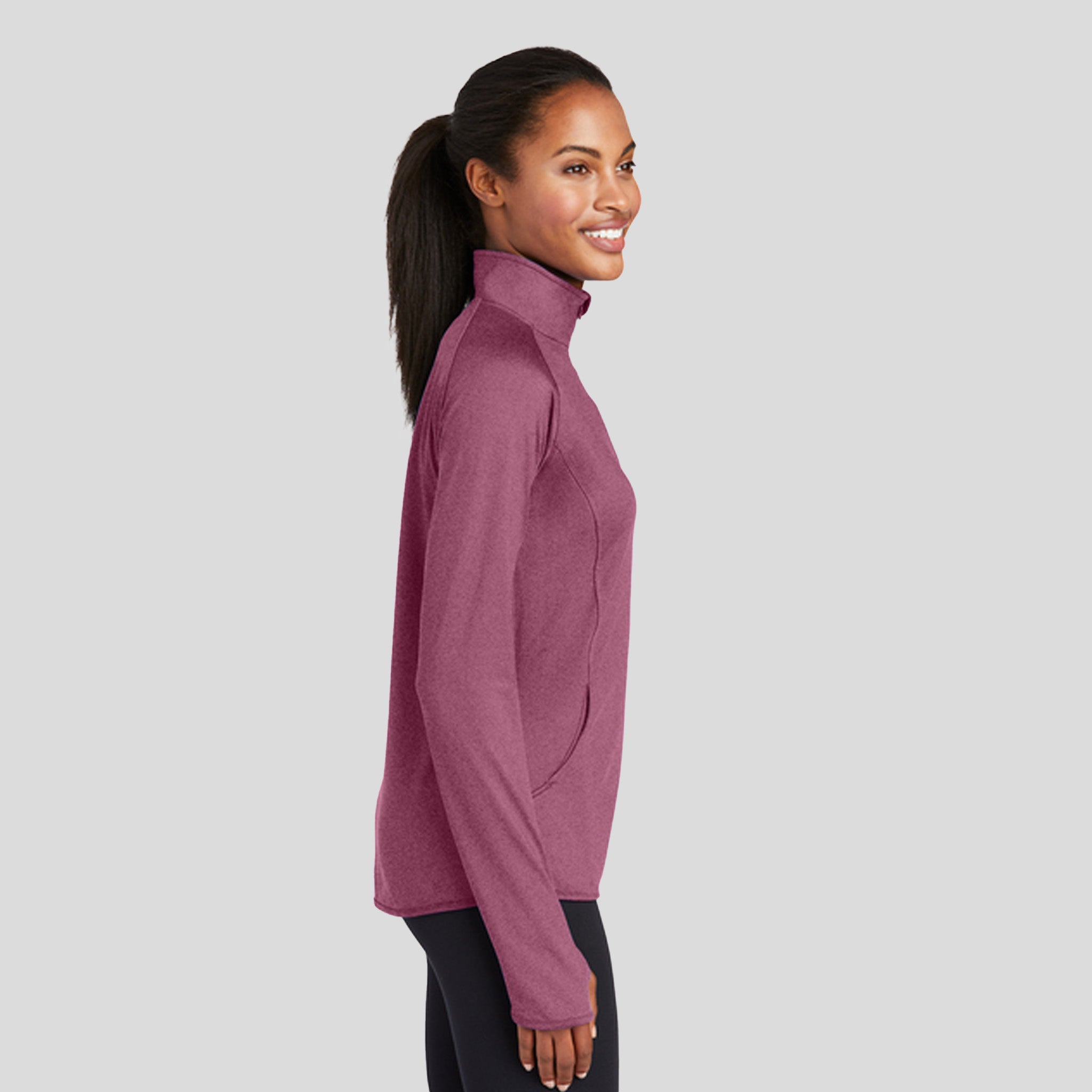Women's Sport-Wickยฎ Stretch 1/4-Zip Pullover | Pink Rush Heather