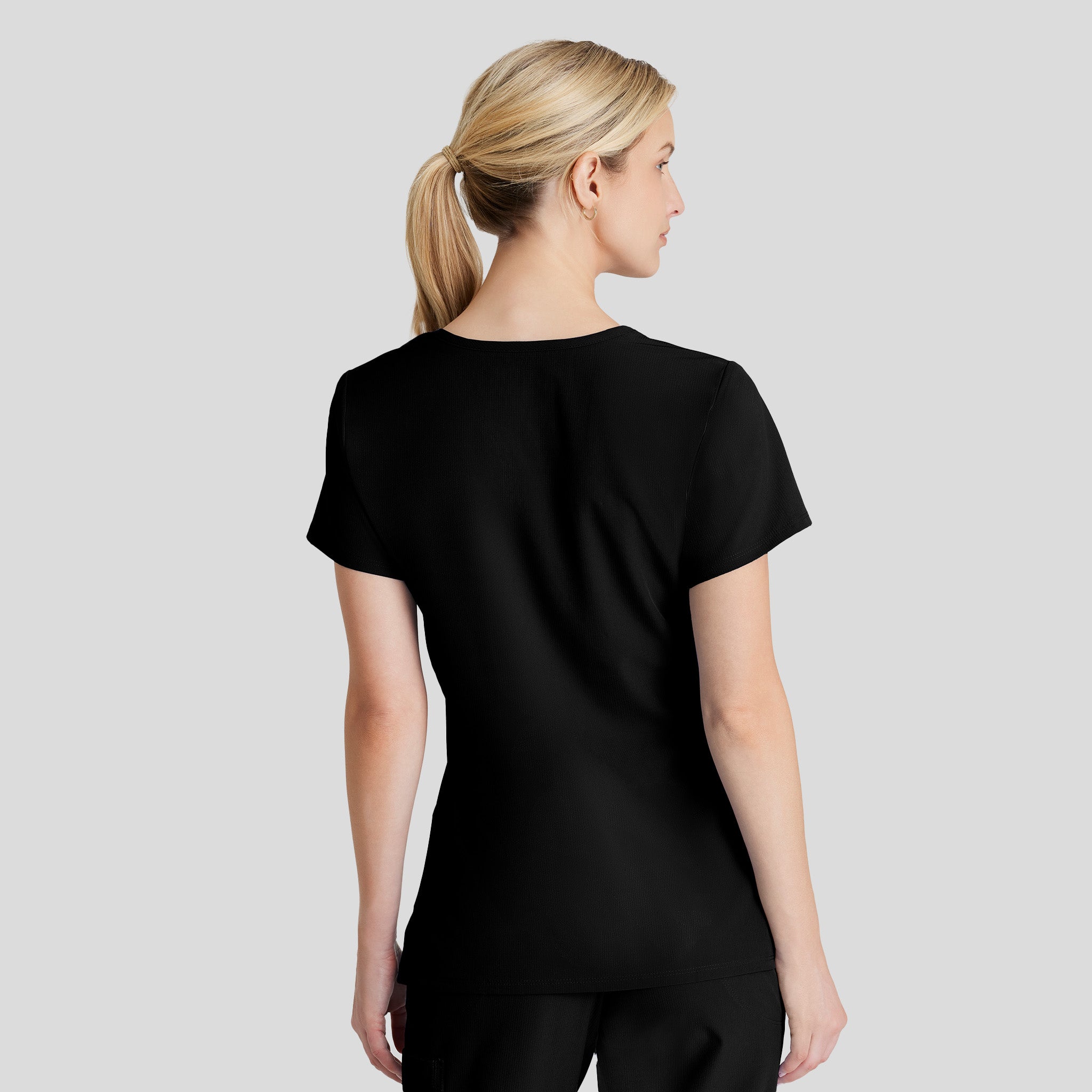 Reliance 3-Pocket Crossover V-Neck Scrub Top | Black