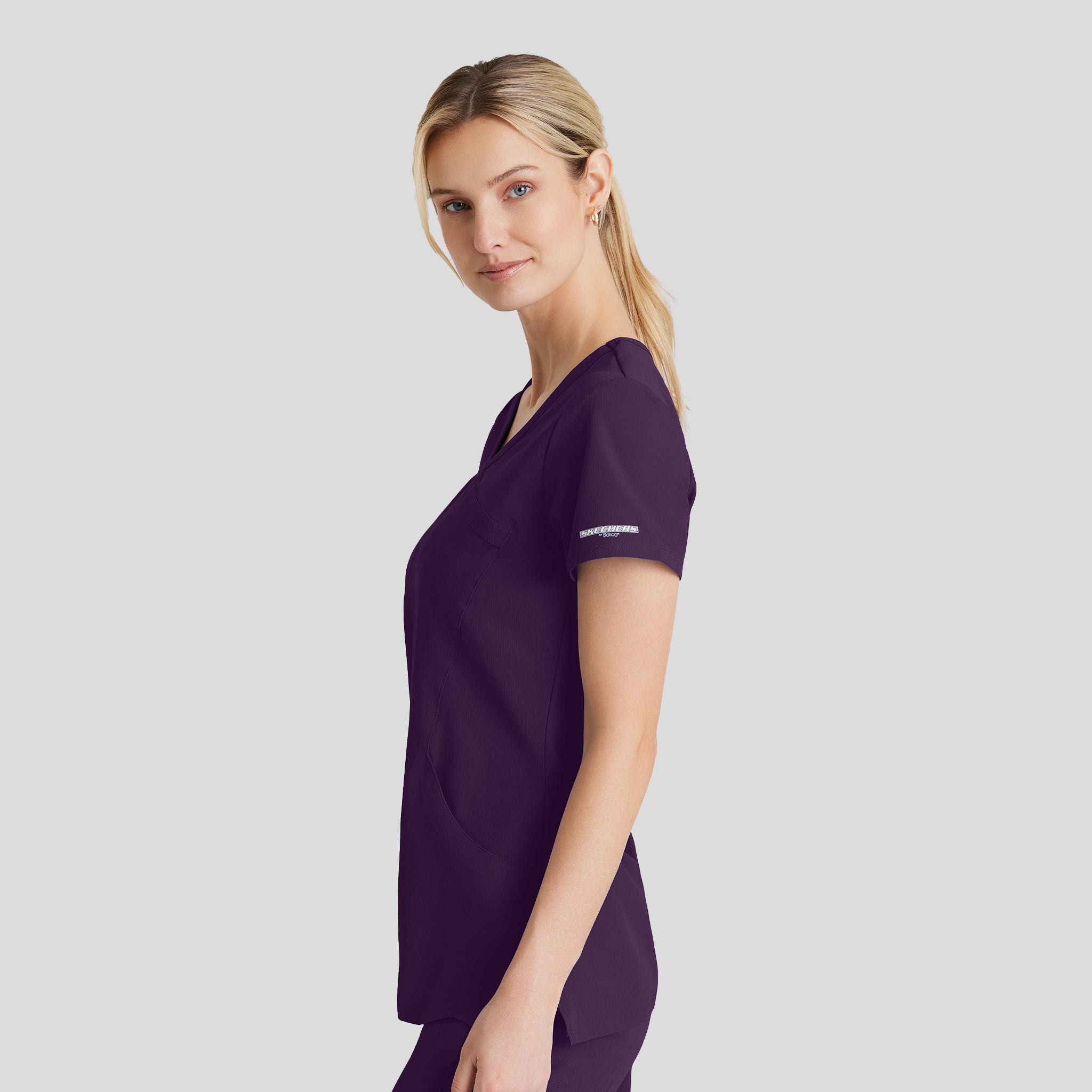 Reliance 3-Pocket Crossover V-Neck Scrub Top | Eggplant