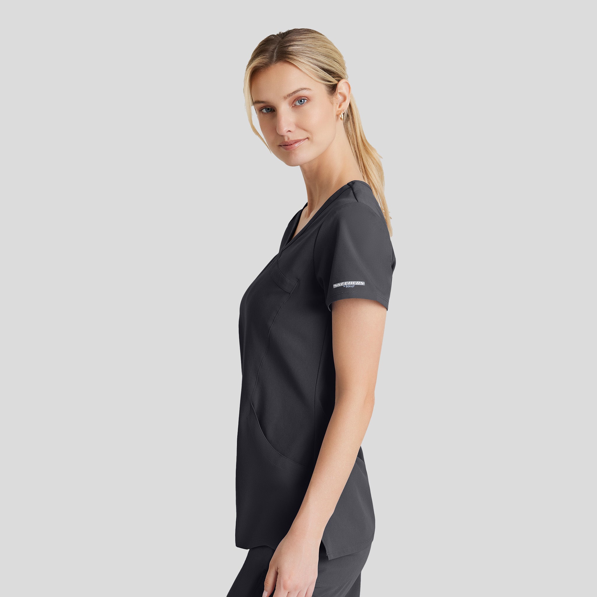 Reliance 3-Pocket Crossover V-Neck Scrub Top | Pewter