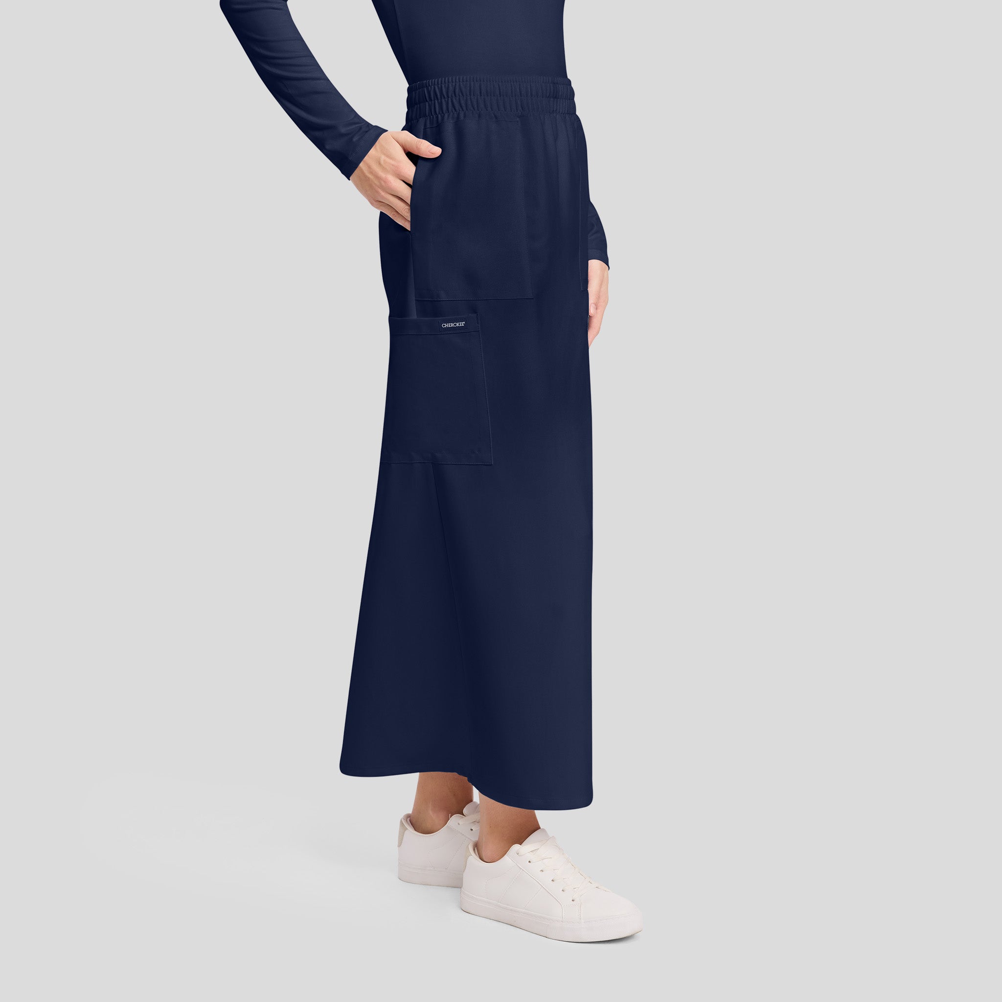3-Pocket Maxi Scrub Skirt | Navy