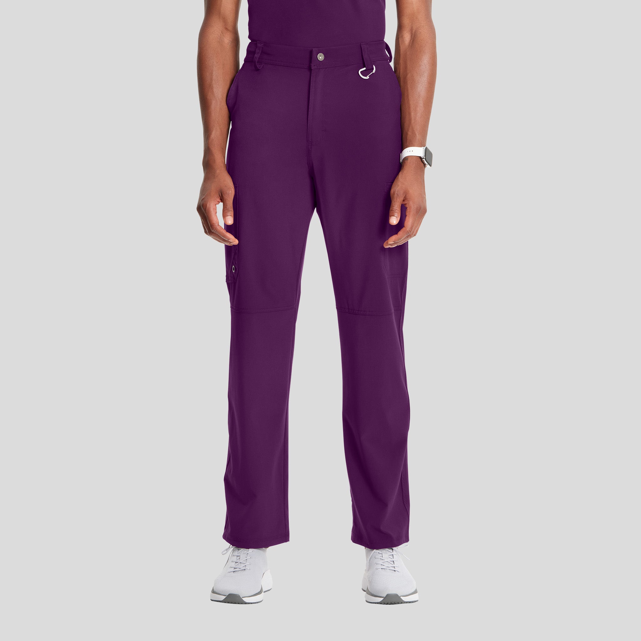 Men's Zip Fly Cargo Scrub Pant | Eggplant