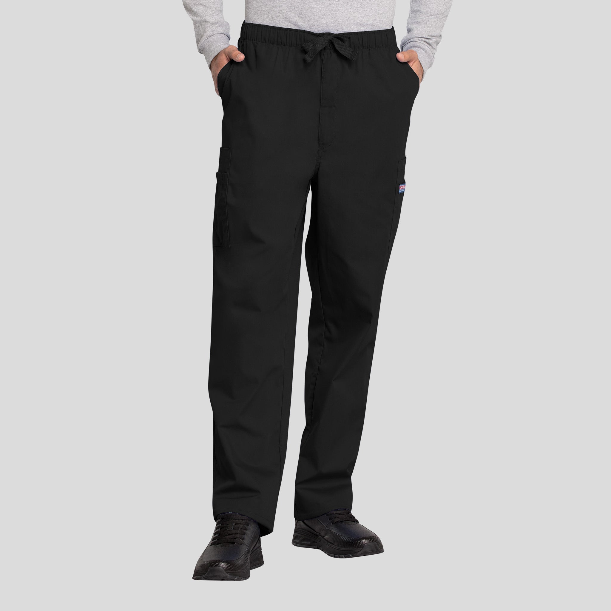 Men's Drawstring Cargo Scrub Pant | Black