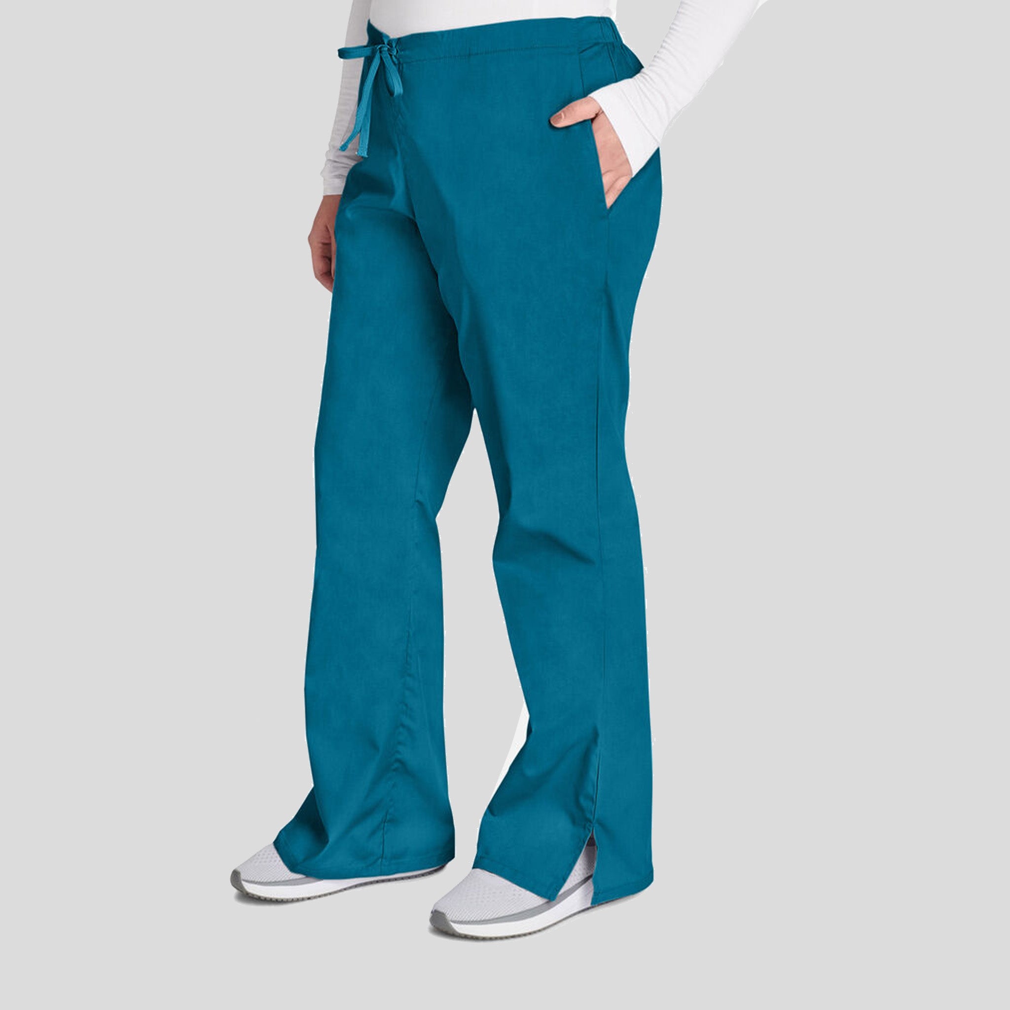 Natural Rise Flare Leg Drawstring Pant | Caribbean