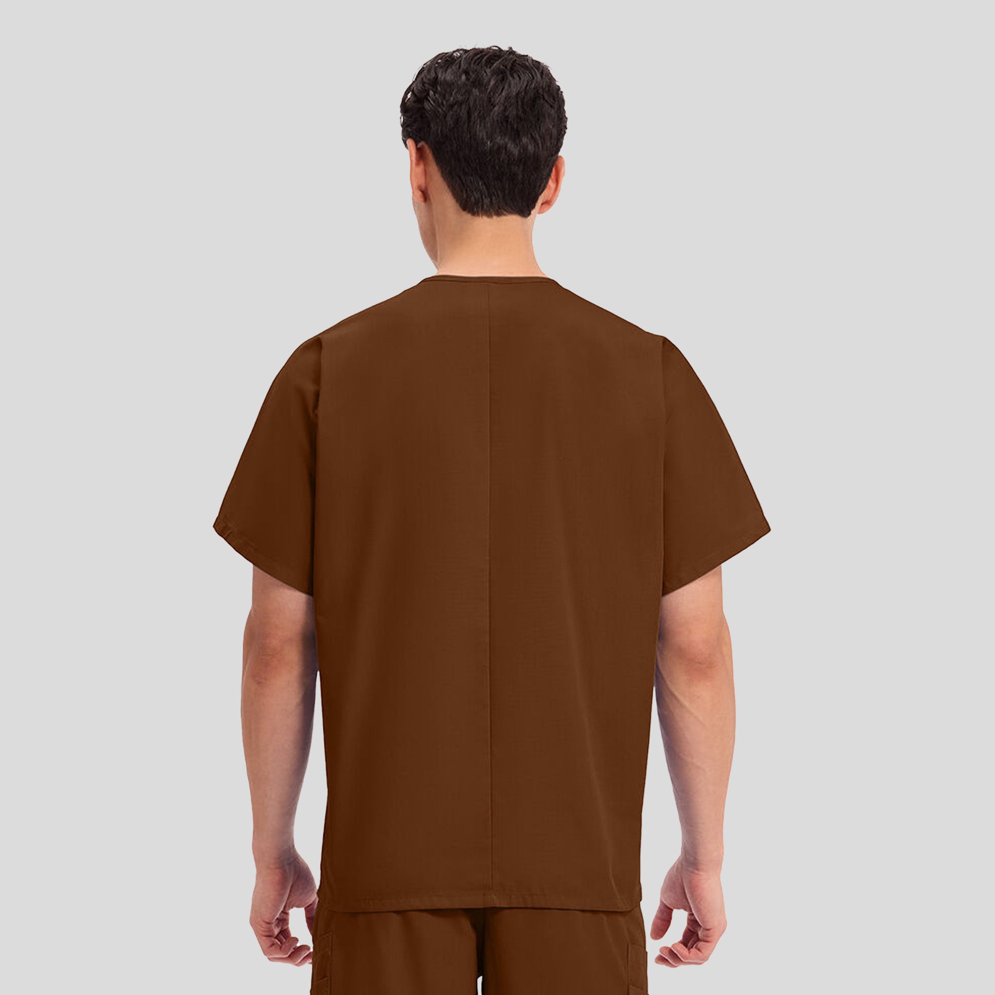 Unisex V-Neck 1 Pocket | Chocolate