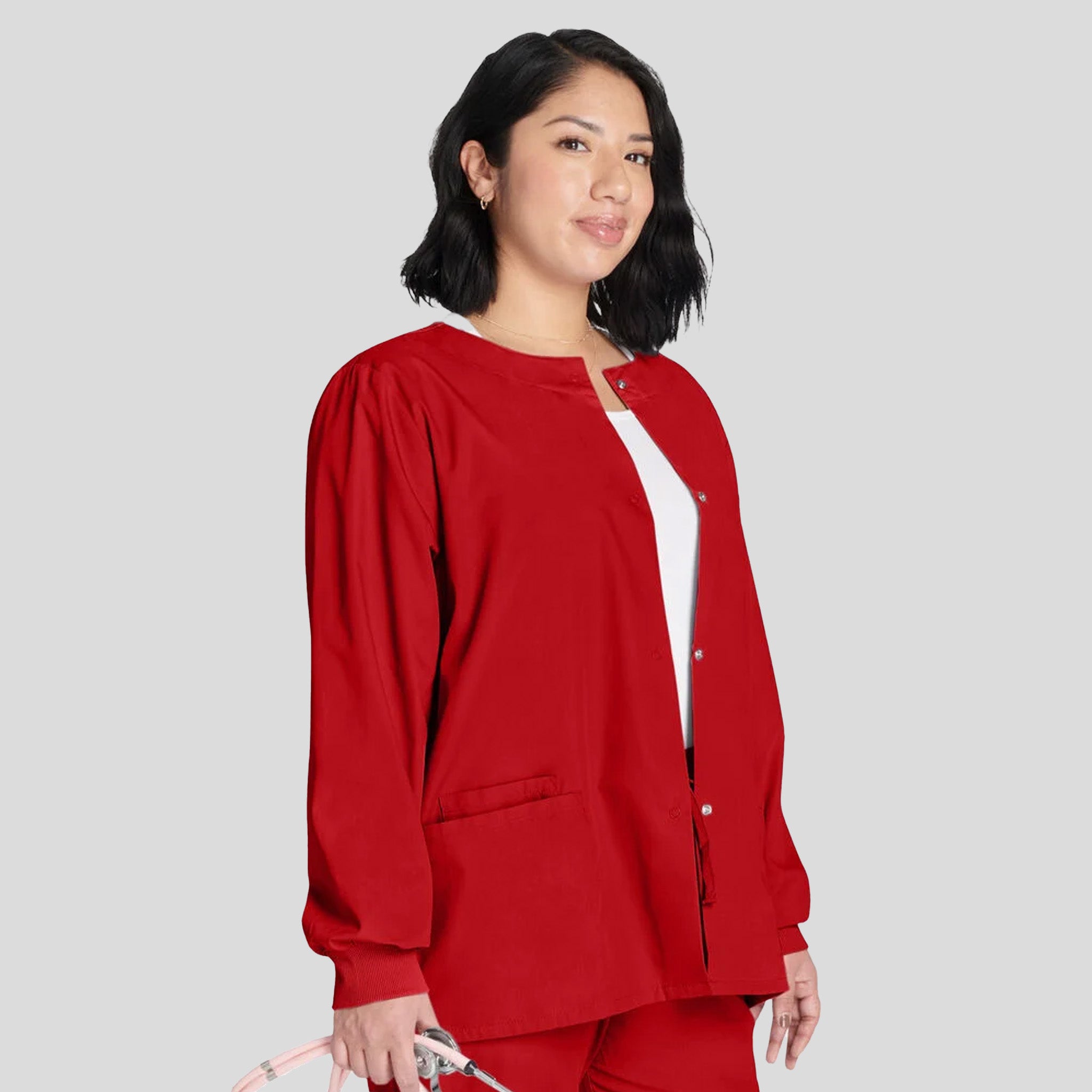 Women's Snap Front Jacket | Red