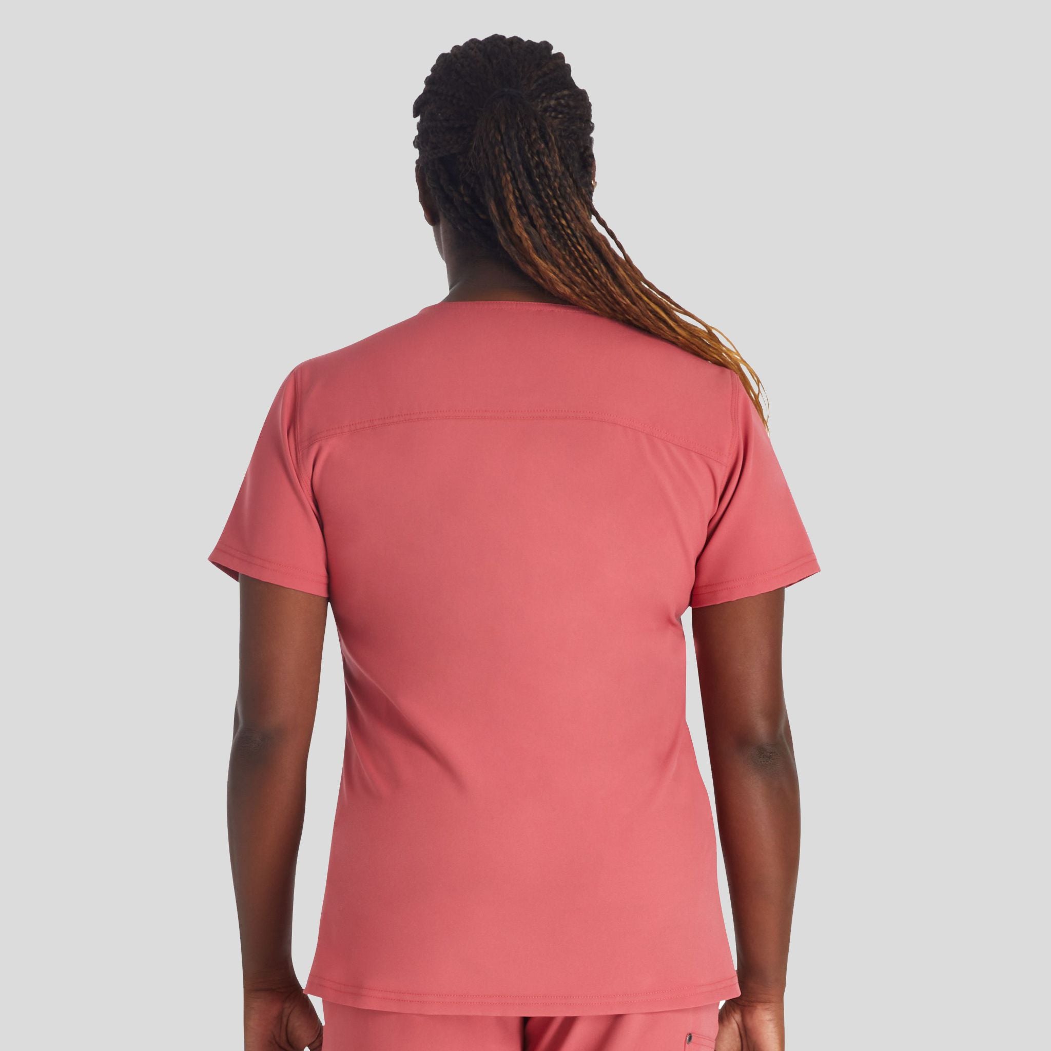Women's V-Neck Scrub Top | Red Clay