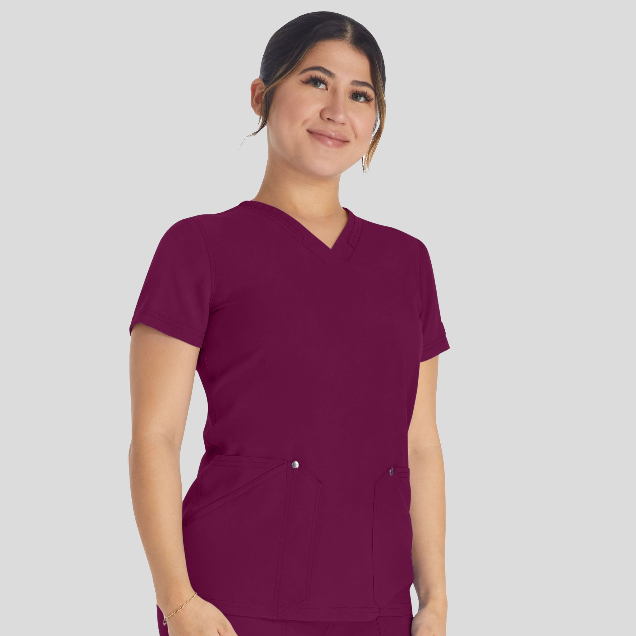 Women's V-Neck Scrub Top | Wine