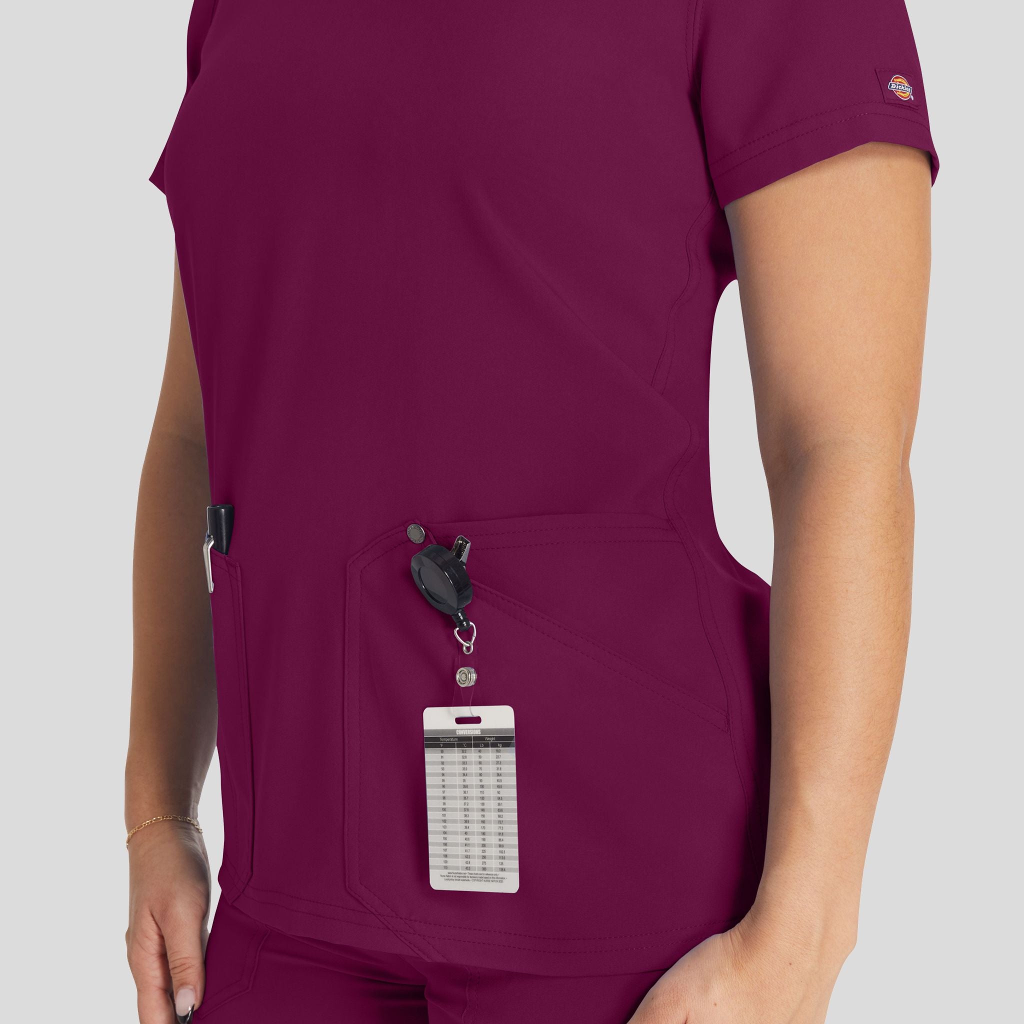 Women's V-Neck Scrub Top | Wine