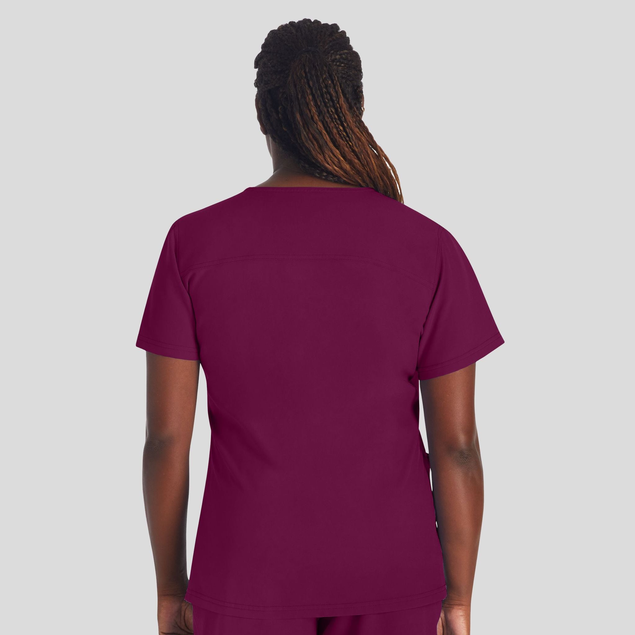 Women's V-Neck Scrub Top | Wine