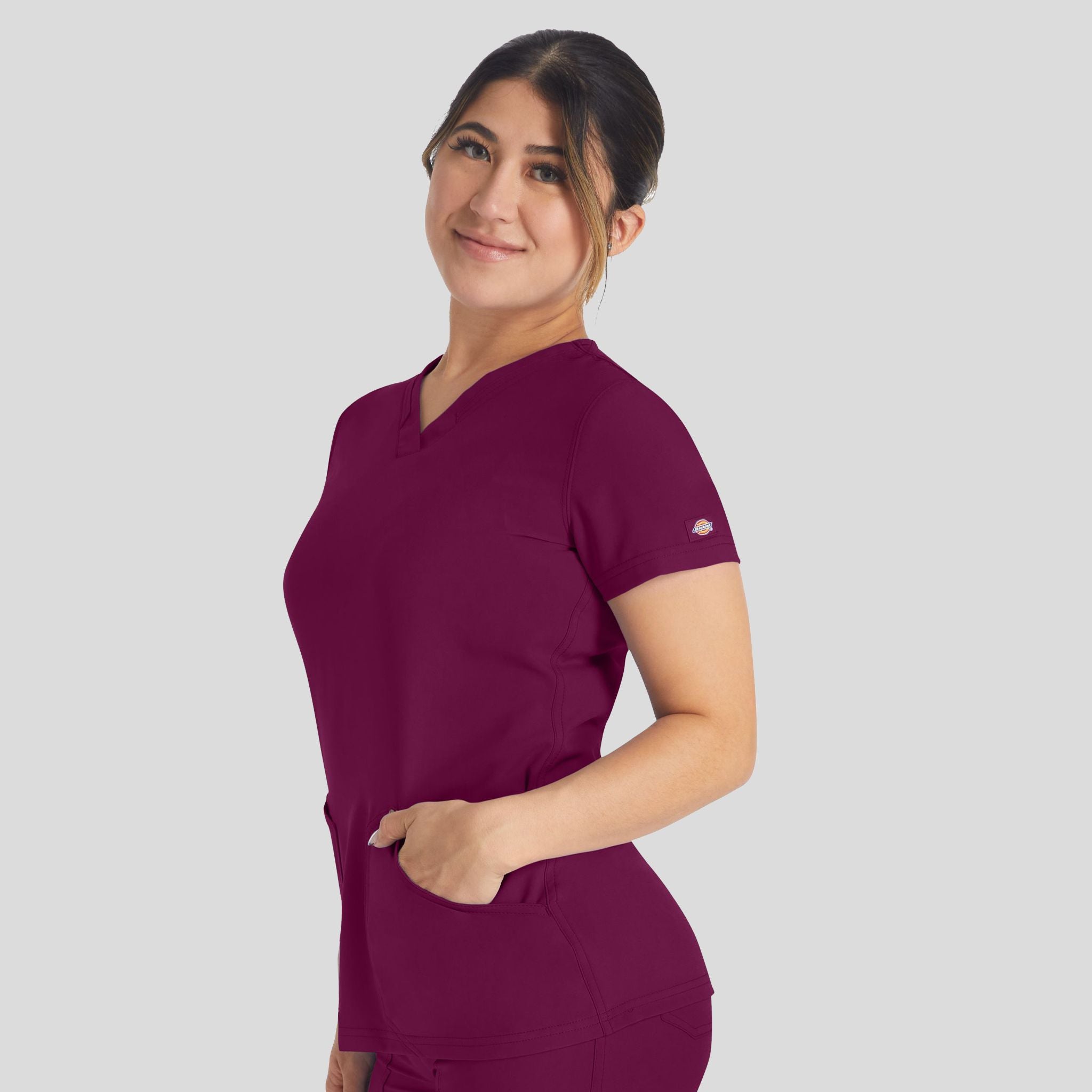Women's V-Neck Scrub Top | Wine