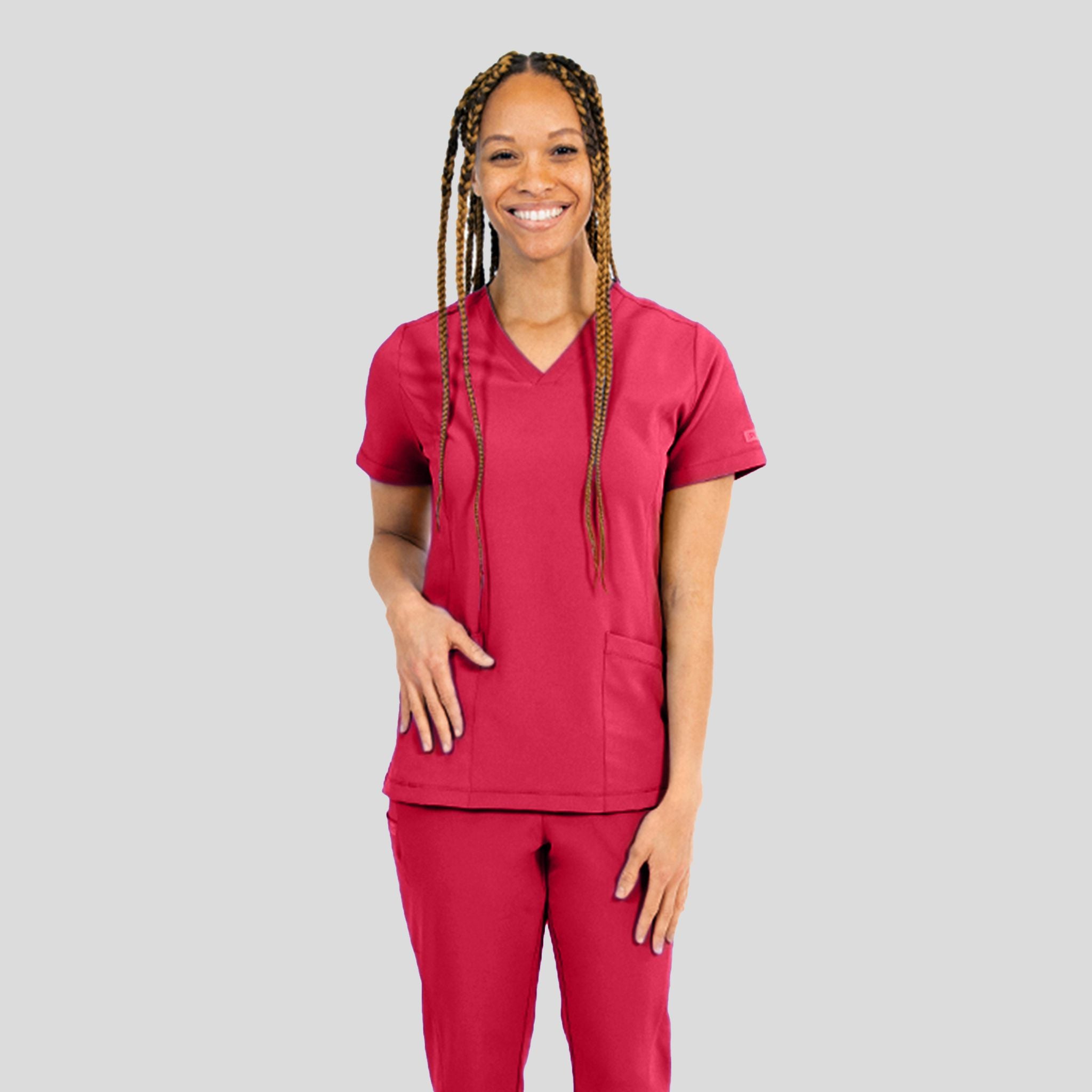 Women's V-Neck Top | Red